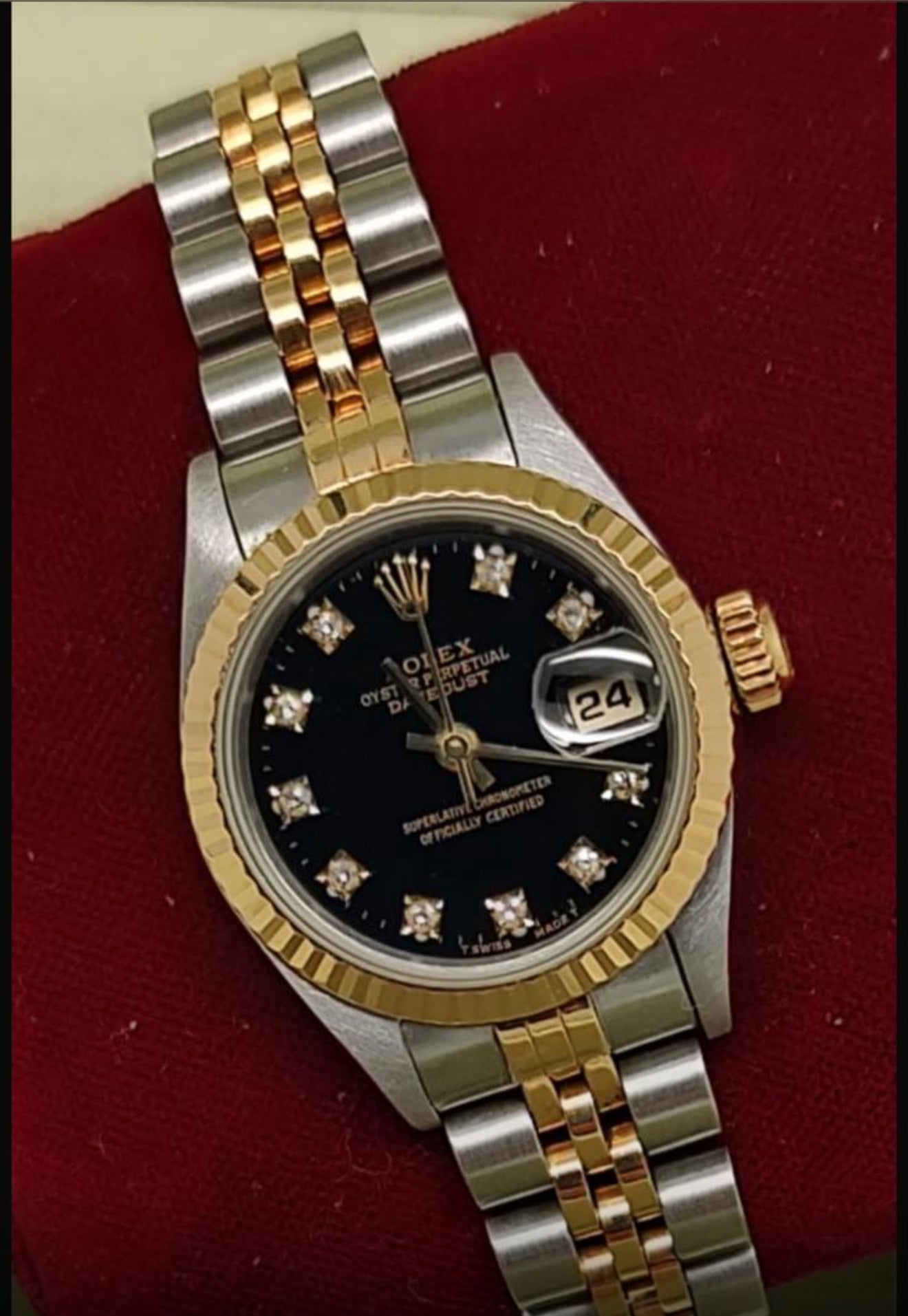 Rolex Datejust 26mm Black Diamond Dial Watch 69173