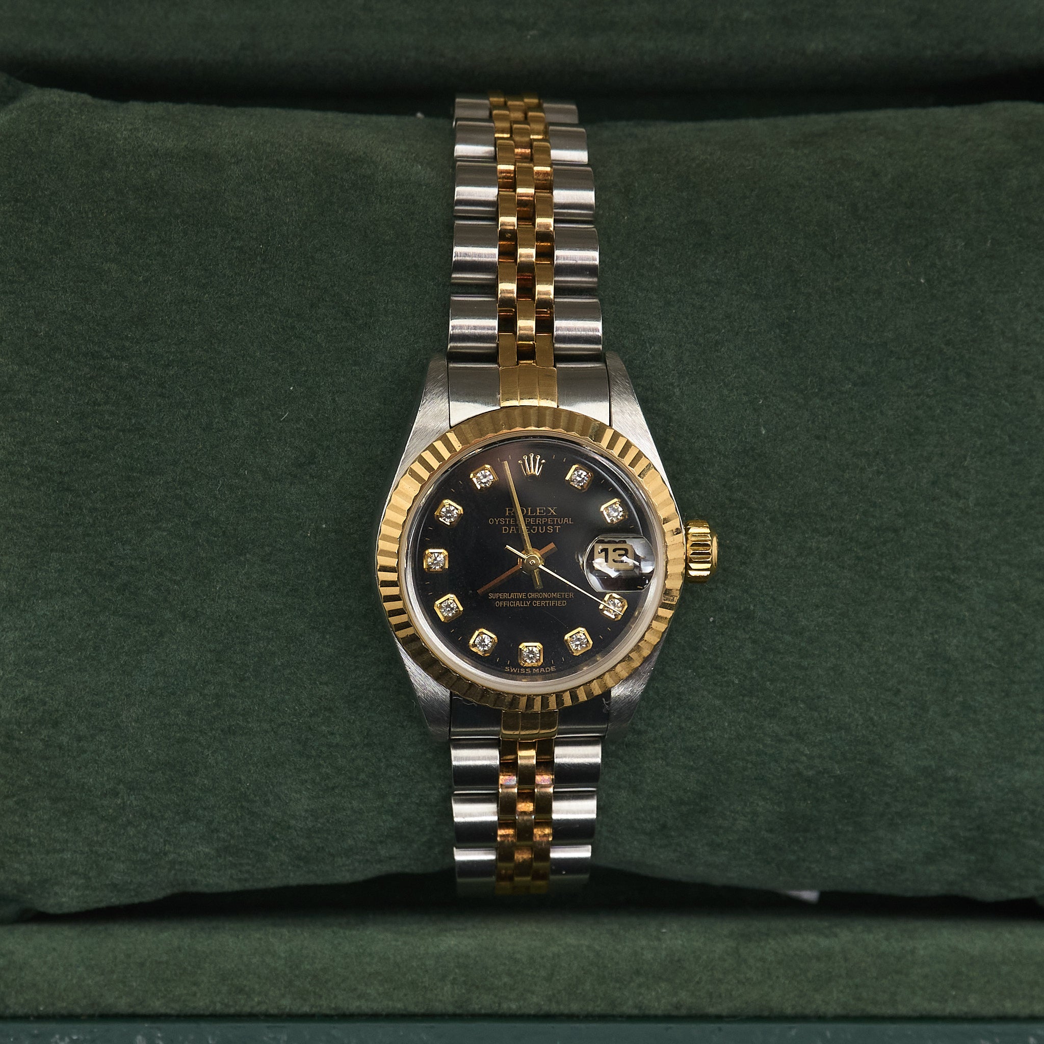 Rolex Datejust 26mm Black Diamond Dial Watch 79173