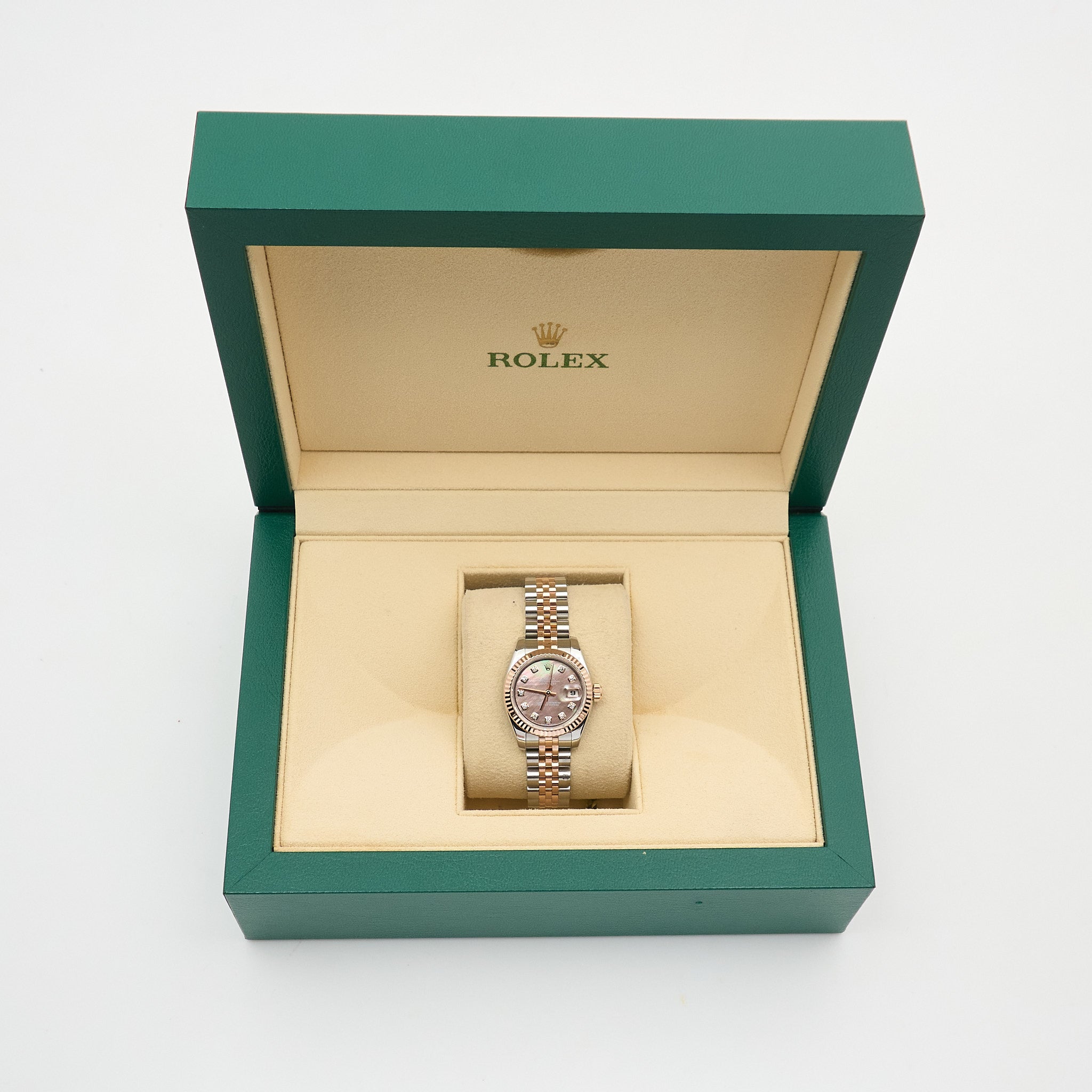 Rolex Lady-Datejust 26mm Everose Rolesor Mother Of Pearl Diamond Dial