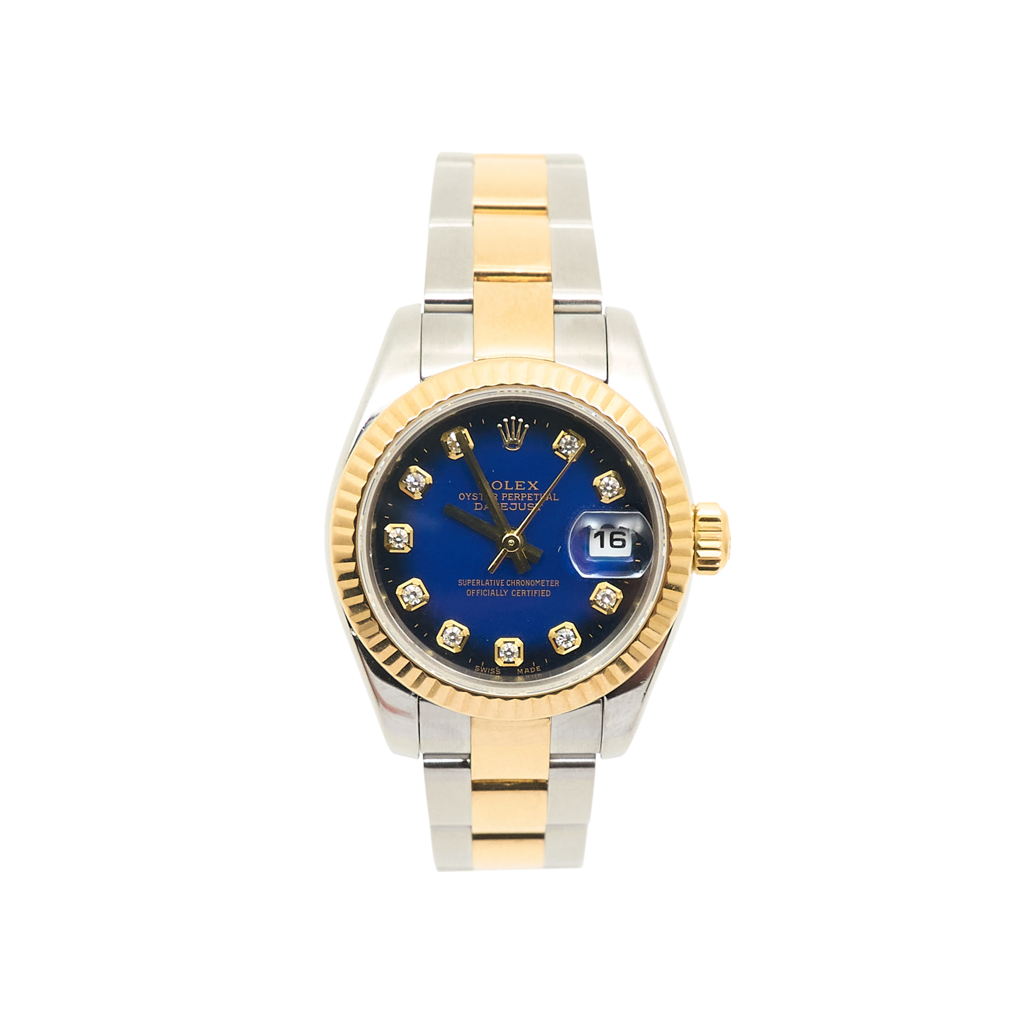 Rolex Datejust 26mm Steel & 18ct Yellow Gold Blue Vignette Diamond Dial 179173