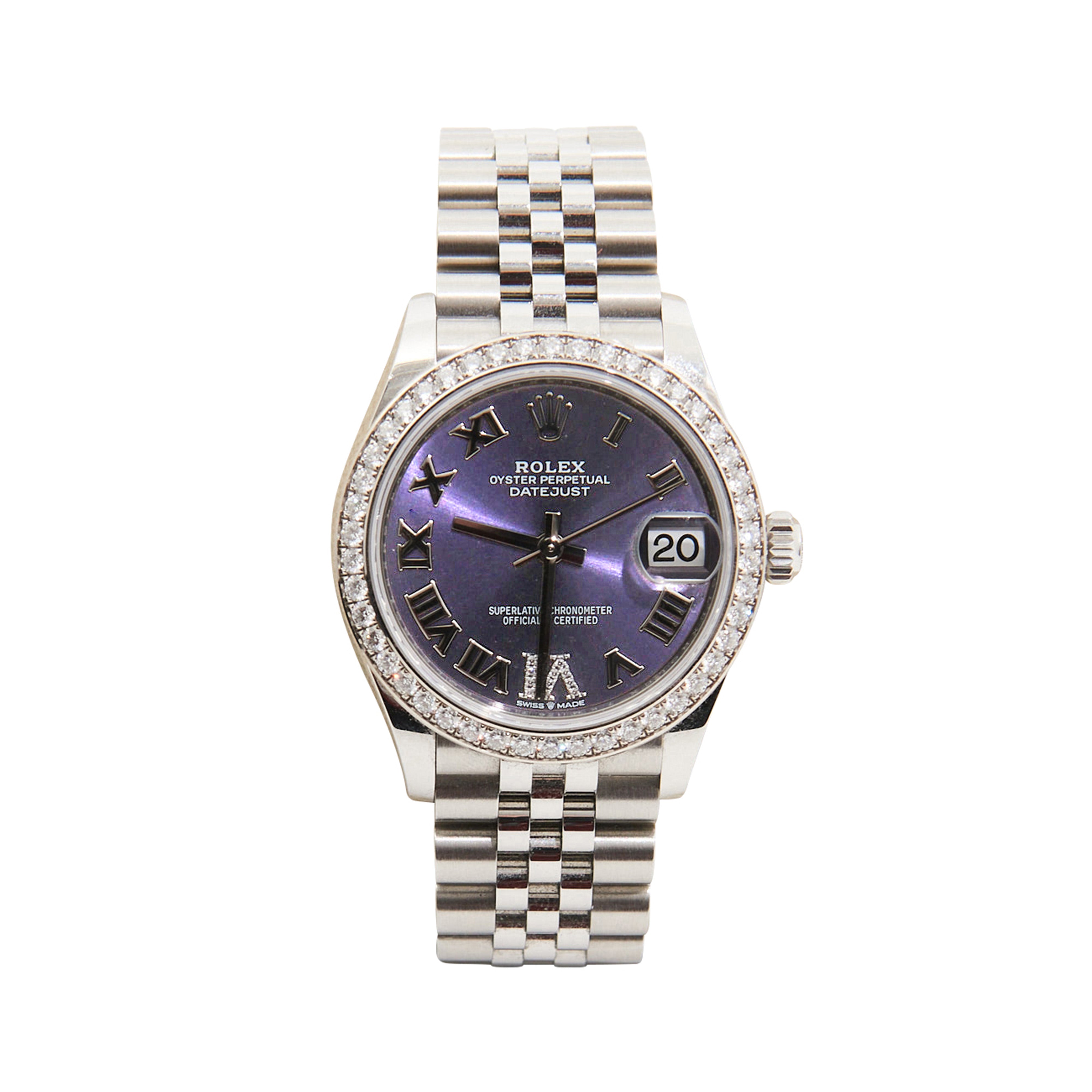 Rolex Datejust 31 Oystersteel and Diamonds Aubergine - 278384RBR - 2022