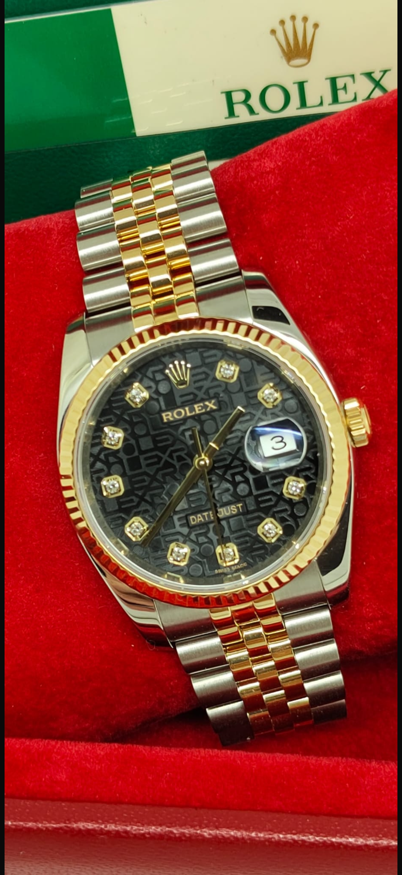 Rolex Datejust 36 116233 Black Anniversary Diamond Dial