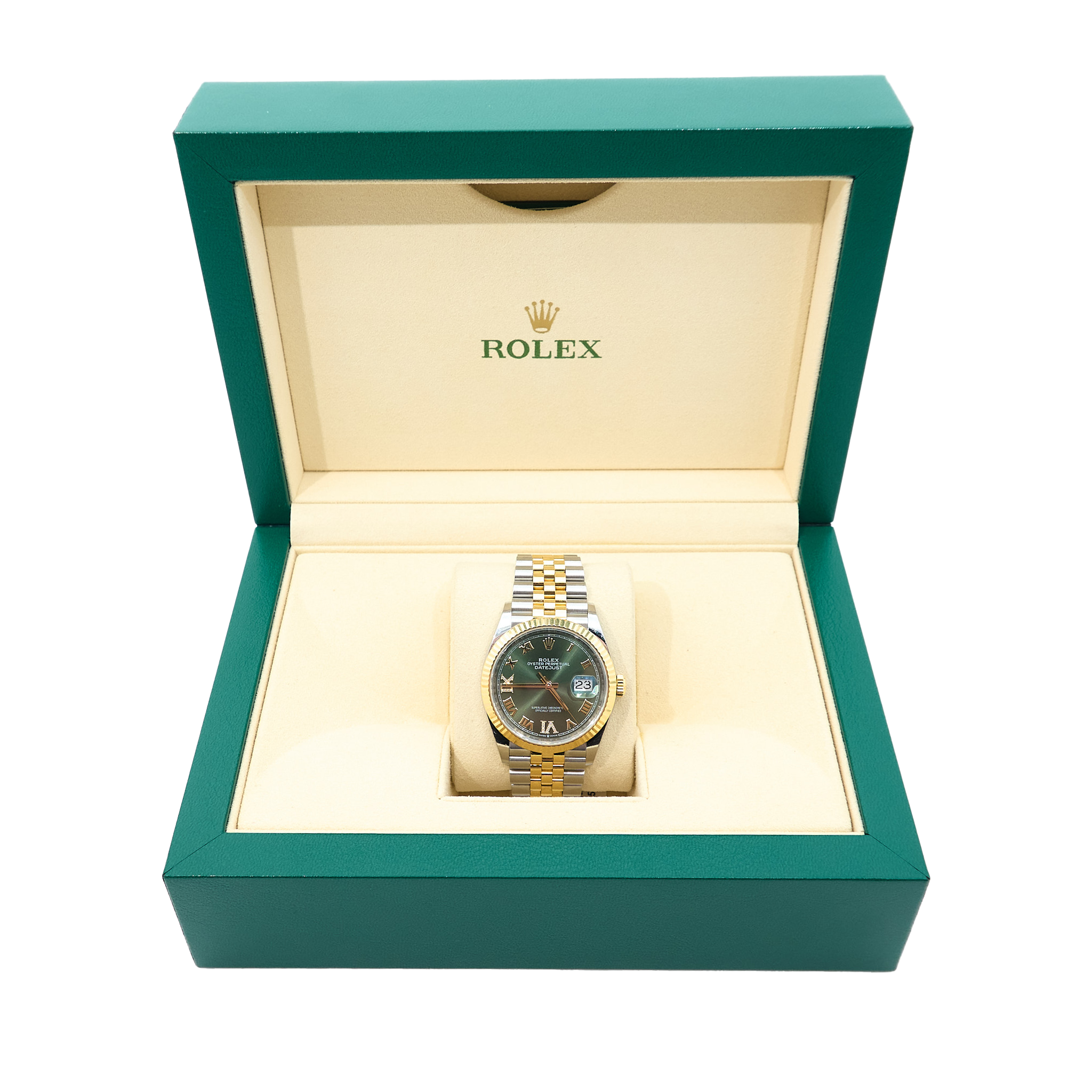 Rolex Datejust 36mm 126233 Green Dial Yellow Gold/Steel