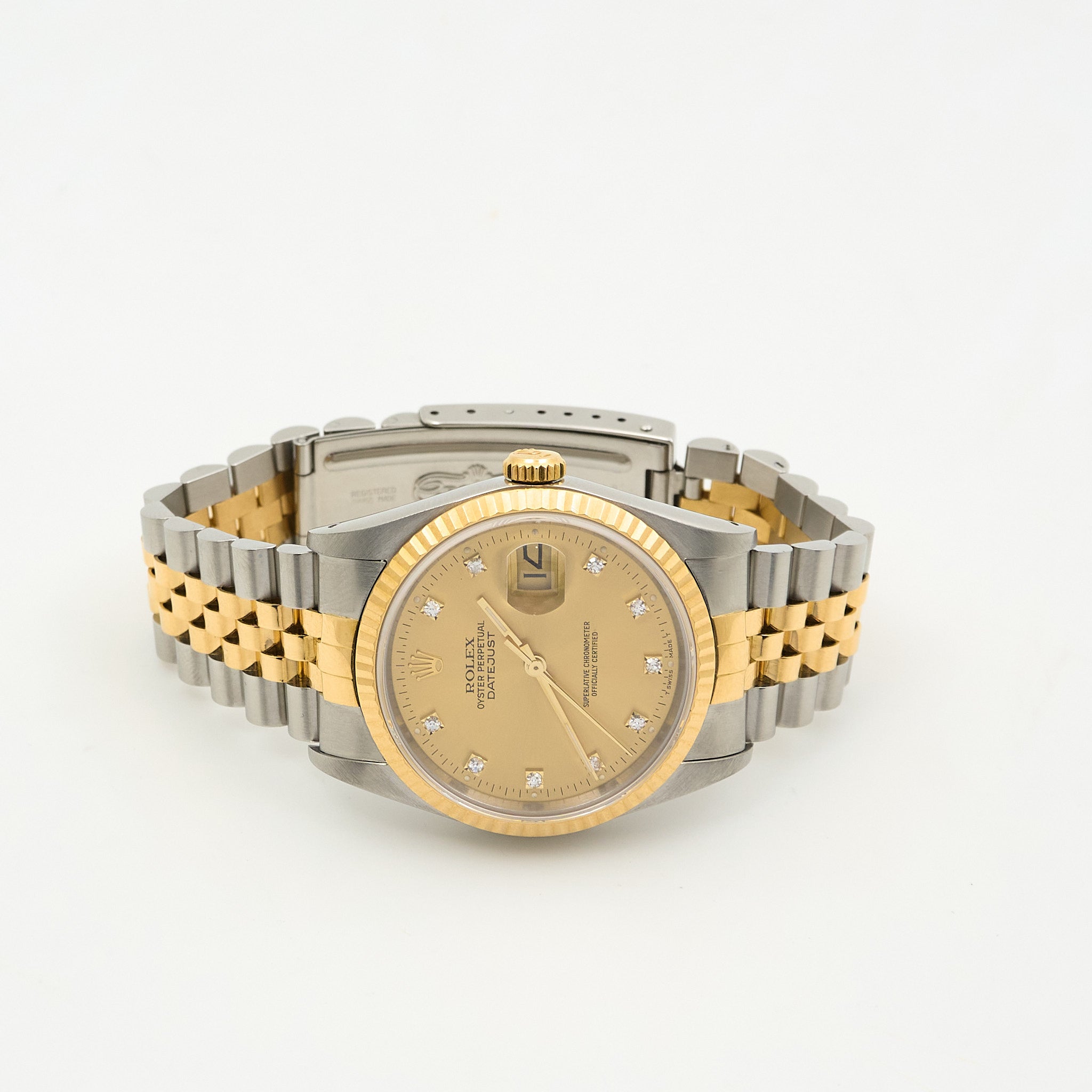Rolex Datejust 36mm Two Tone Diamond Pointer Watch 16233