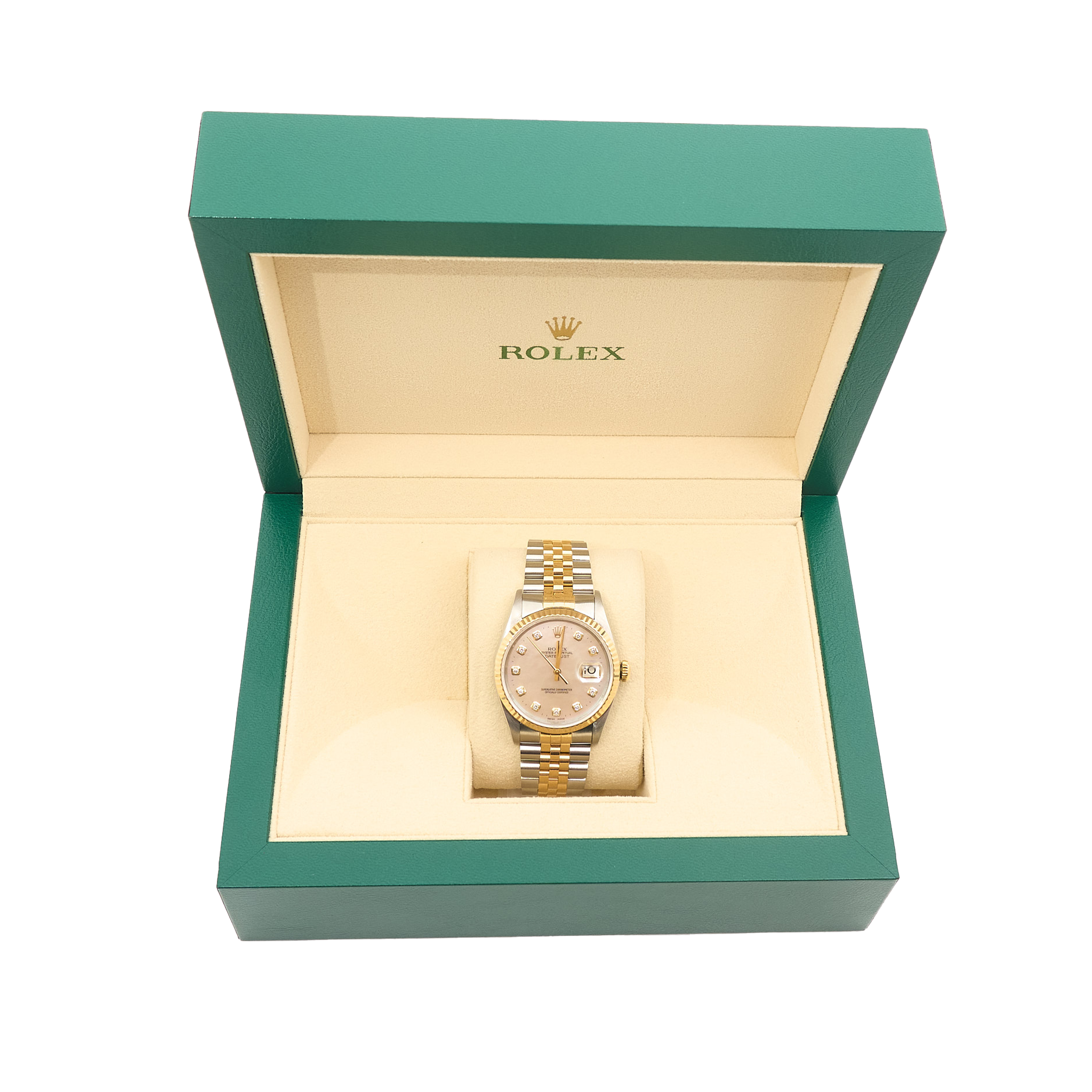 Rolex Datejust 36mm Two Tone Mother Of Pearl & Diamond Dial