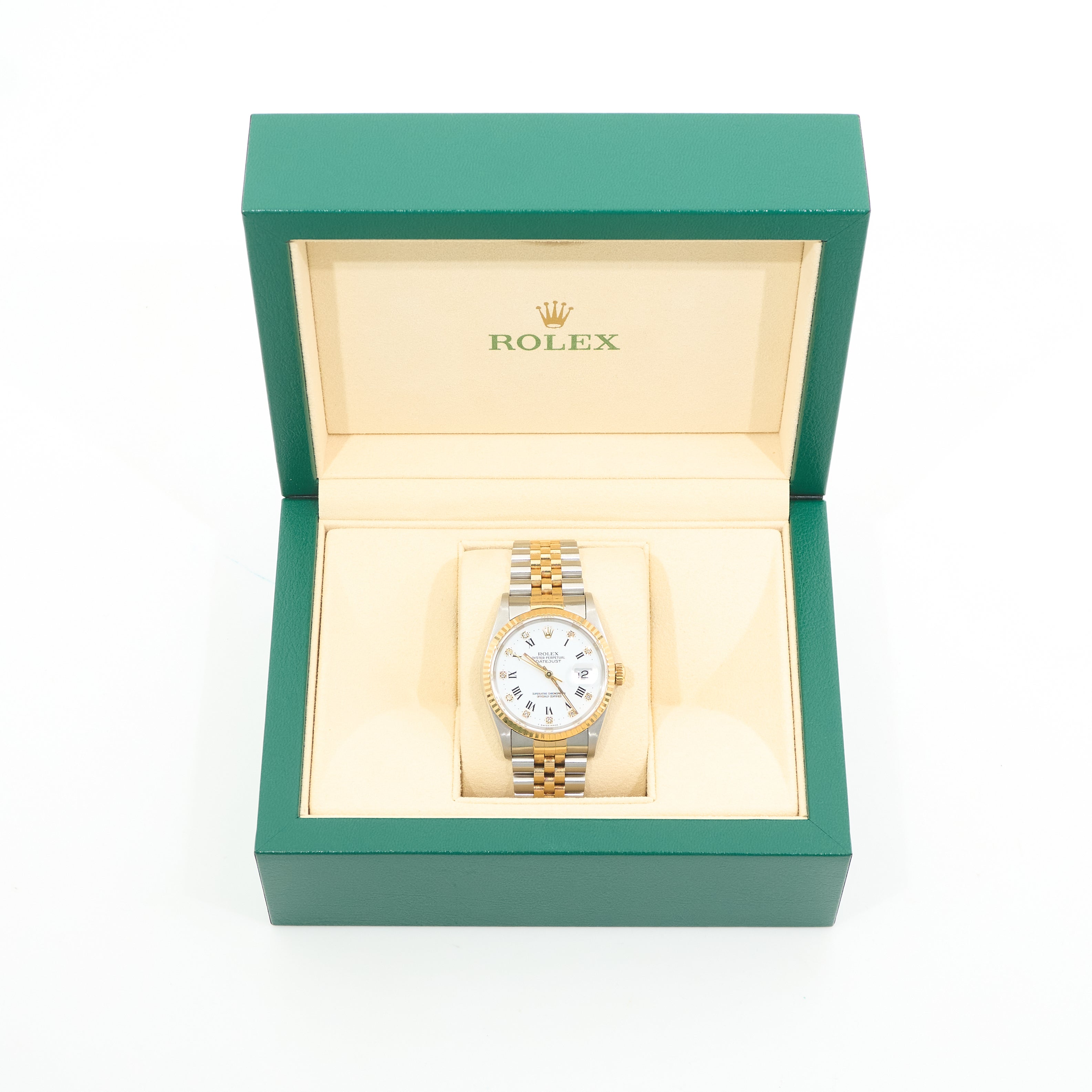 Rolex Datejust 36mm White Roman Diamond Dial
