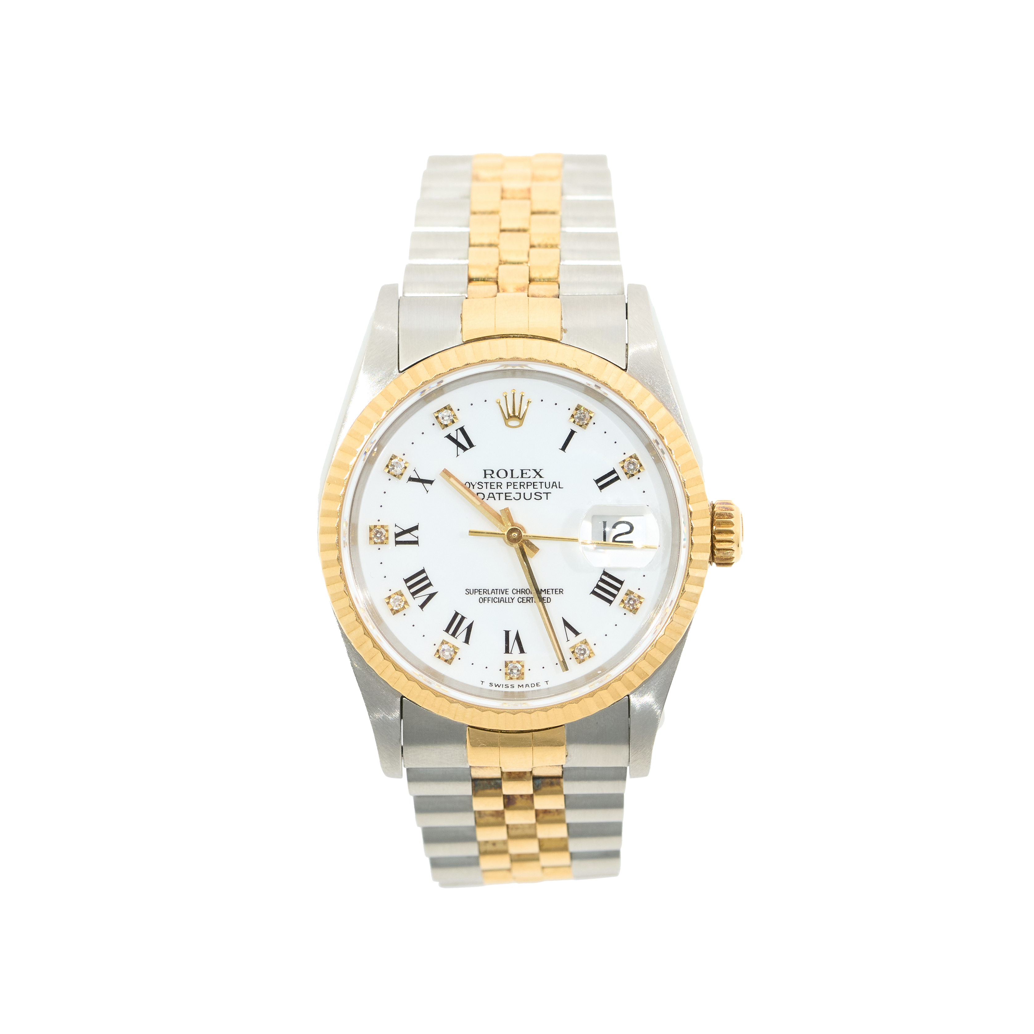 Rolex Datejust 36mm White Roman Diamond Dial