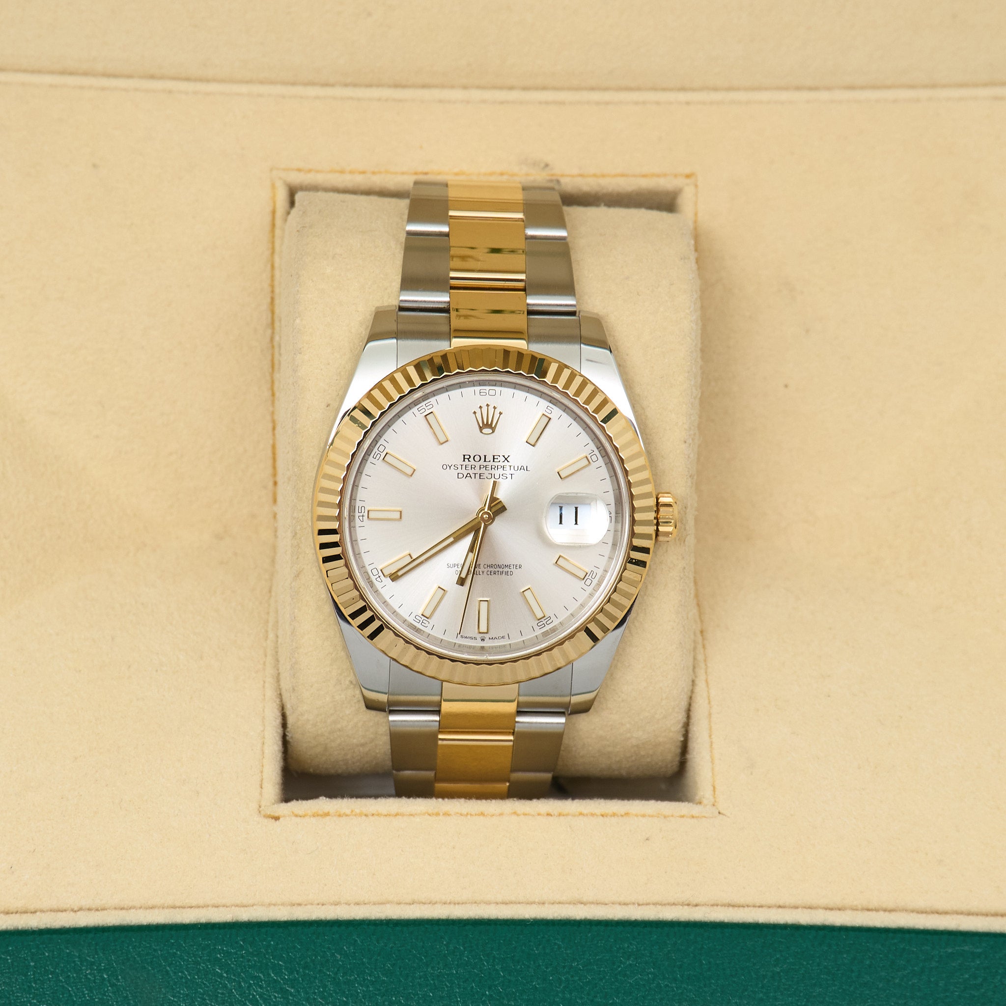 Rolex Datejust 41 Two-Tone Oystersteel & 18ct Yellow Gold Silver Dial Ref 126333