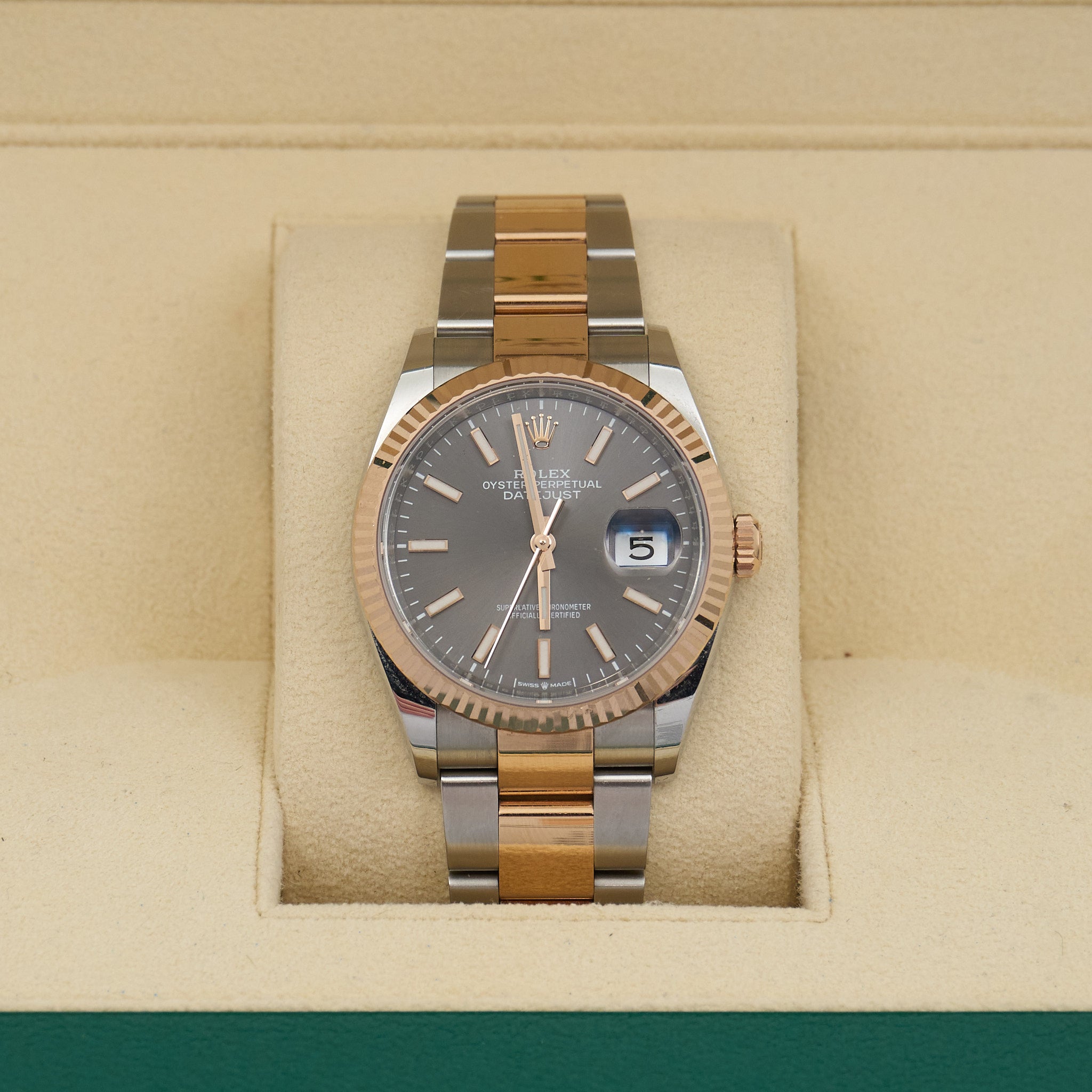 Rolex Datejust Two-Tone Rose Gold Slate Dial 36mm 77XZ9298