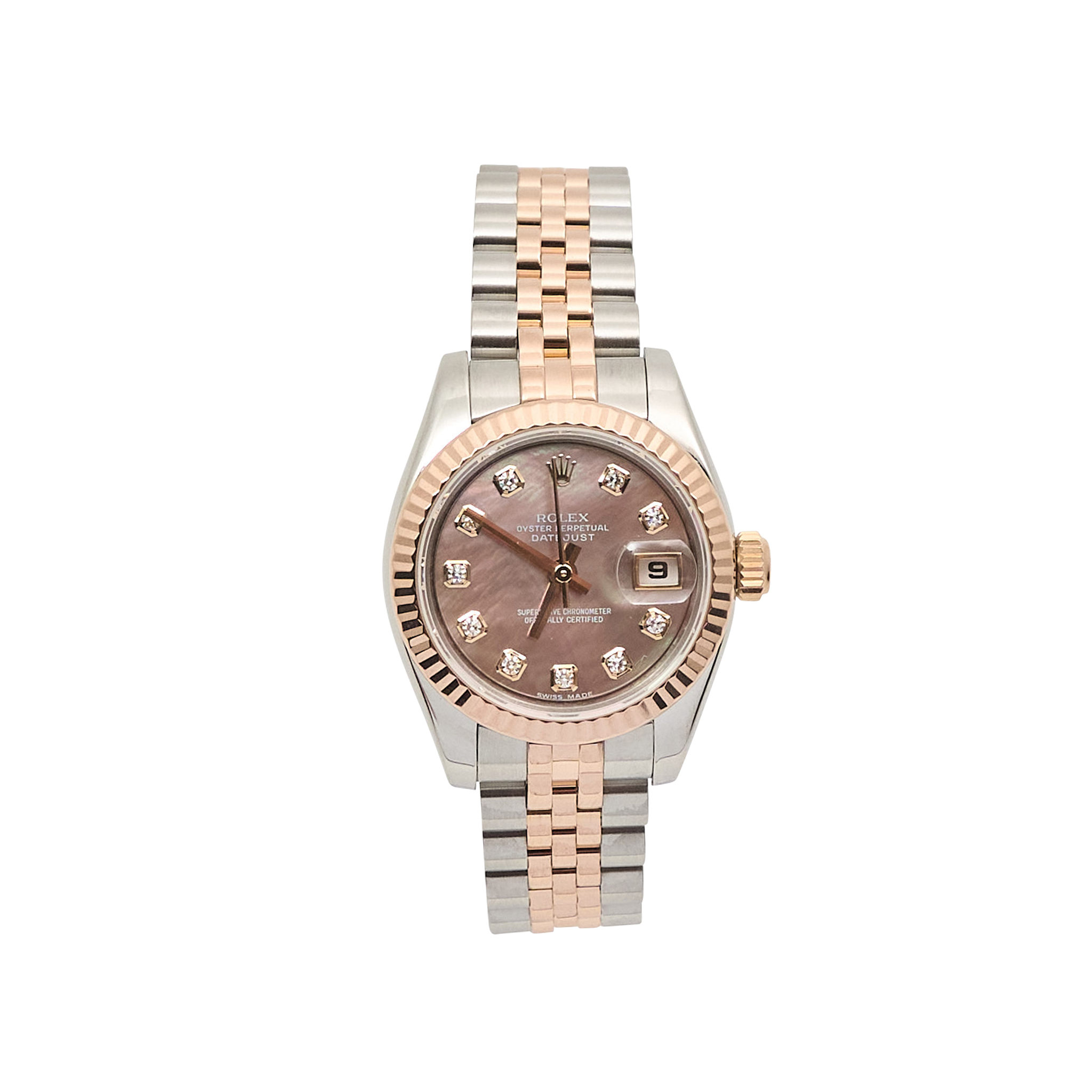 Rolex Lady-Datejust 26mm Everose Rolesor Mother Of Pearl Diamond Dial