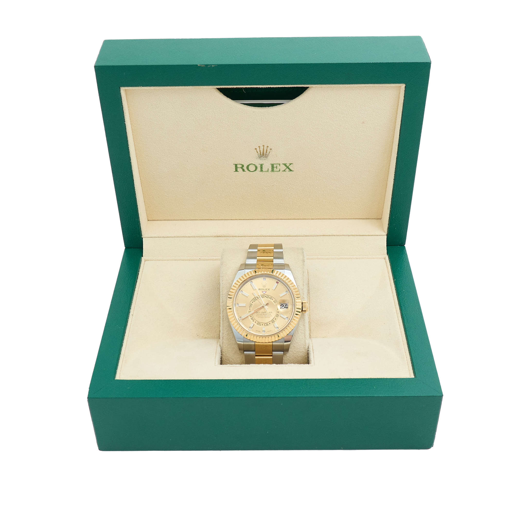 Rolex Sky-Dweller 41mm Oystersteel & Yellow Gold Champagne Dial 41mm