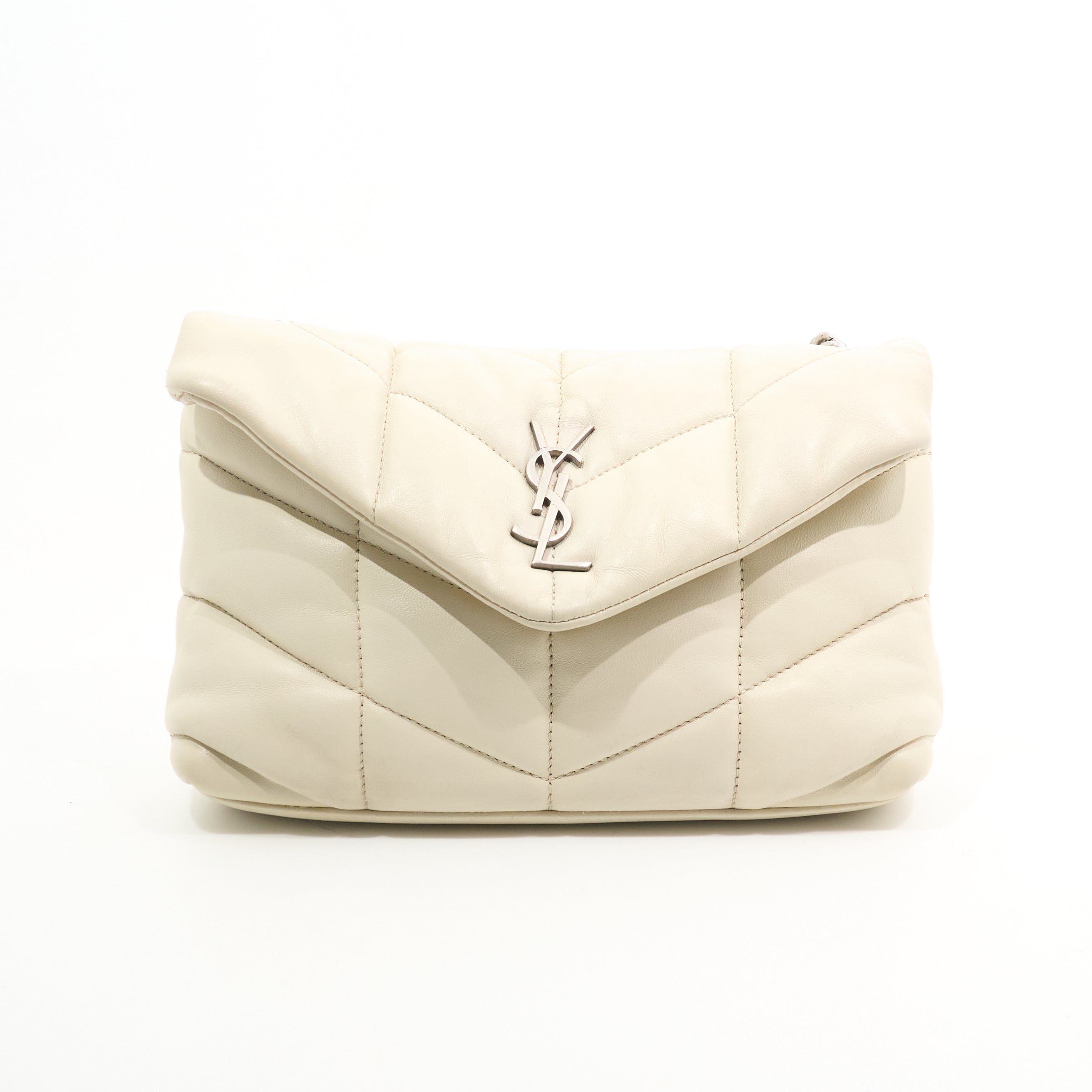 Saint Laurent Lou Lou Toy Puffa Chalk White