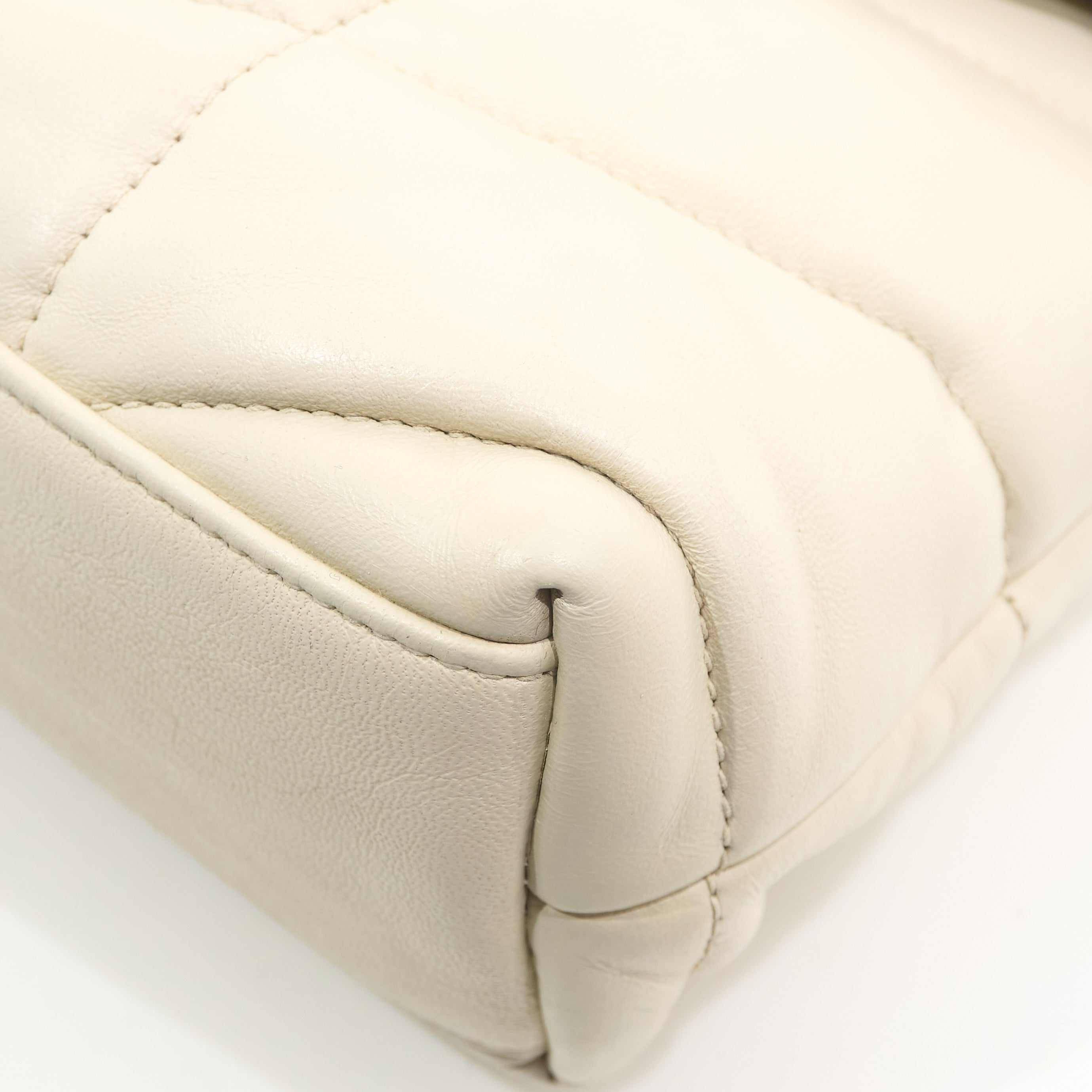 Saint Laurent Lou Lou Toy Puffa Chalk White