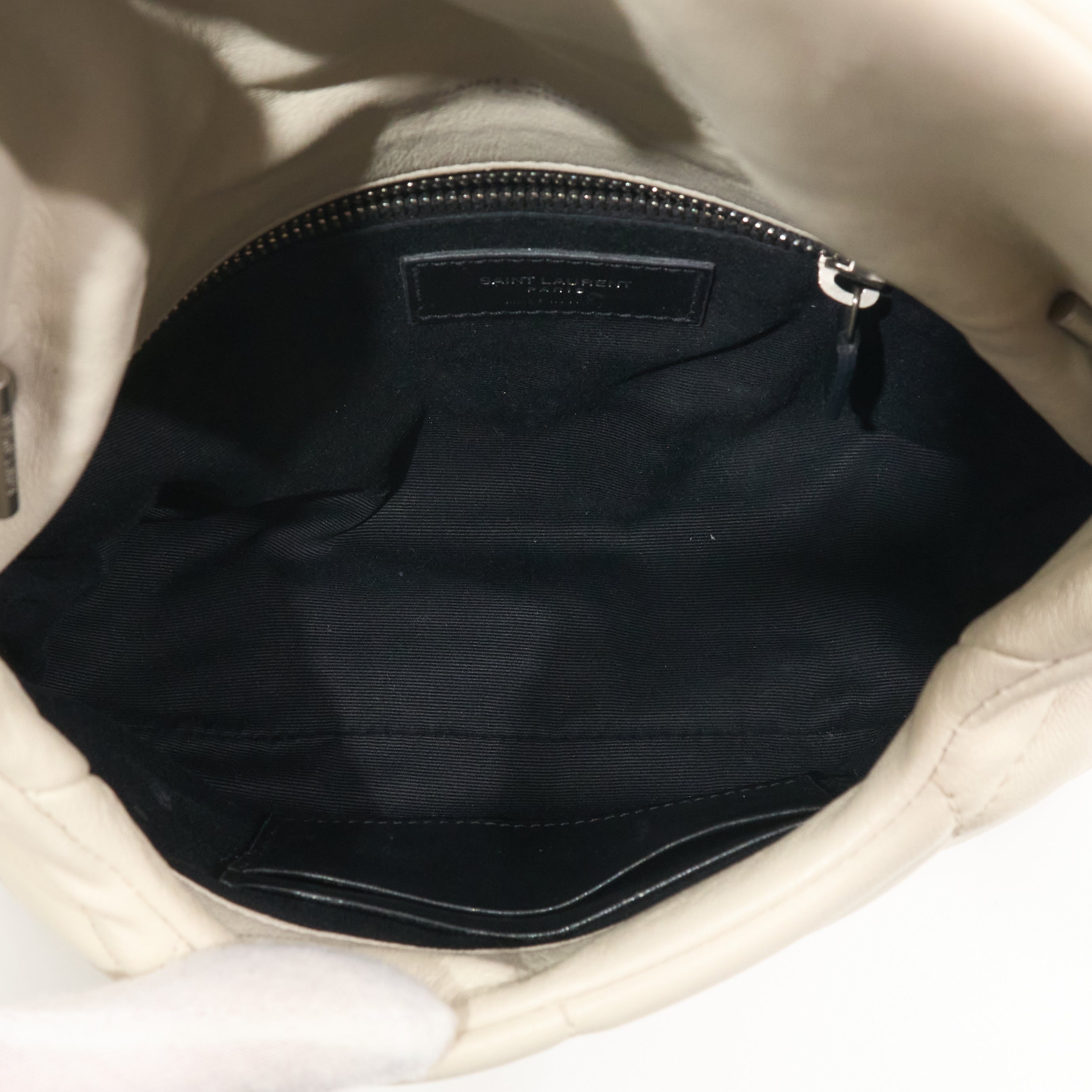 Saint Laurent Lou Lou Toy Puffa Chalk White