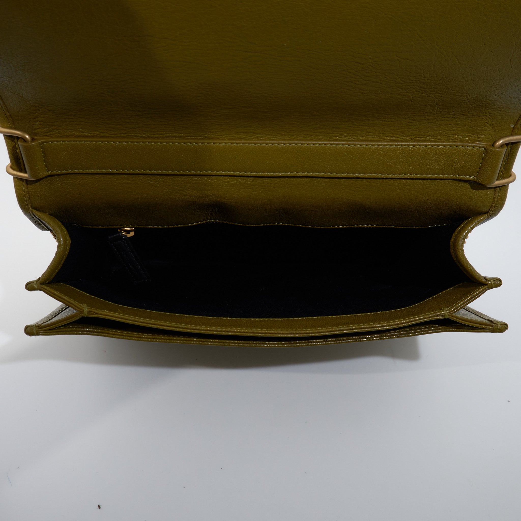 Saint Laurent Becky Chain Bag Olive Gold