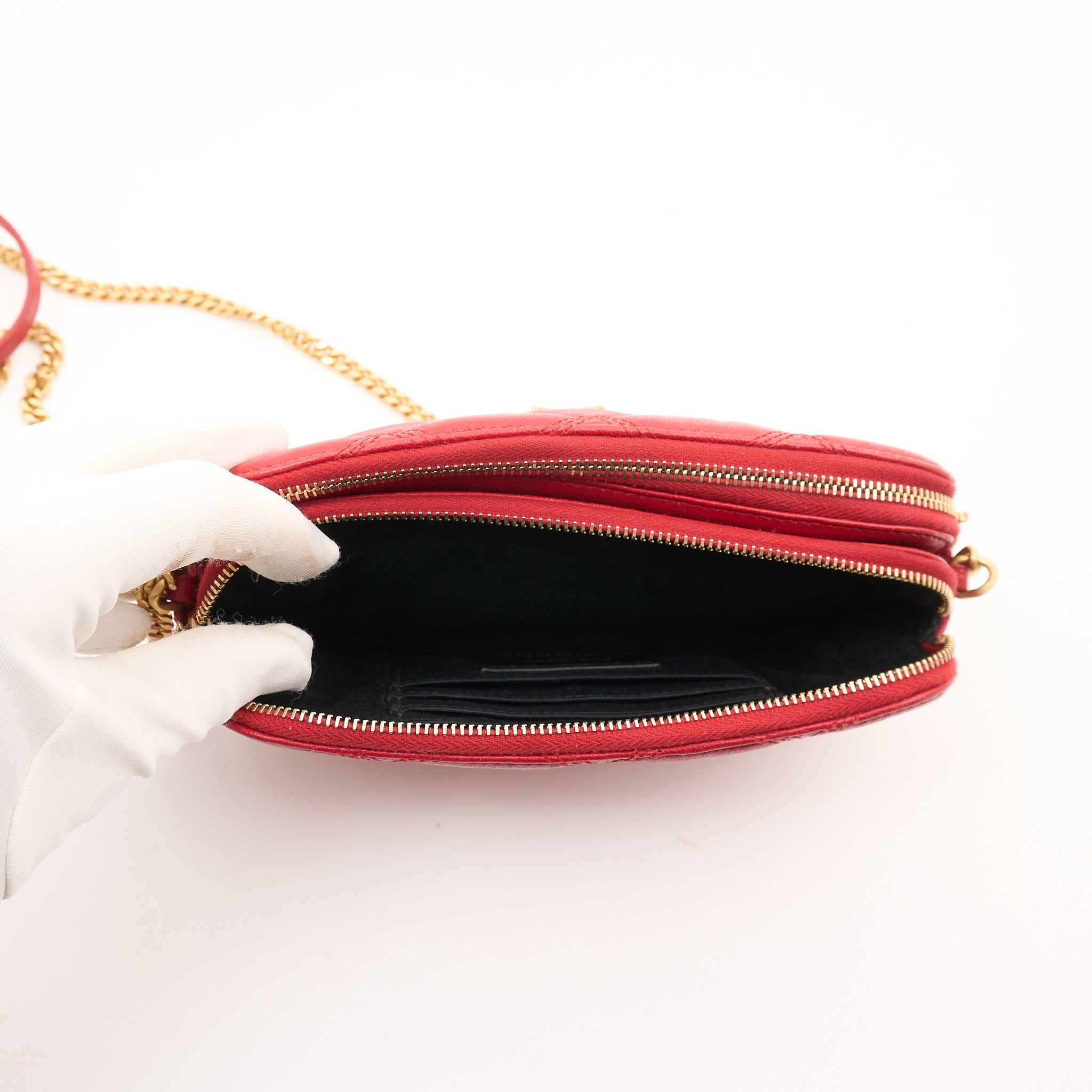 Saint Laurent Becky Double-Zip Red Crossbody Bag