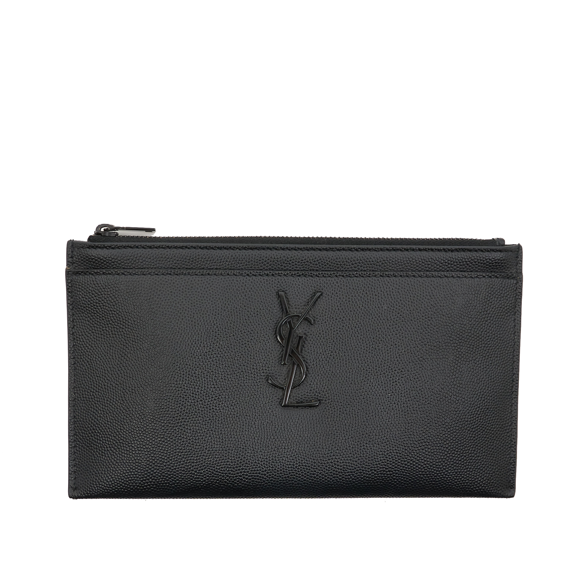 Saint Laurent Clutch Bag In Grain De Poudre Leather Black