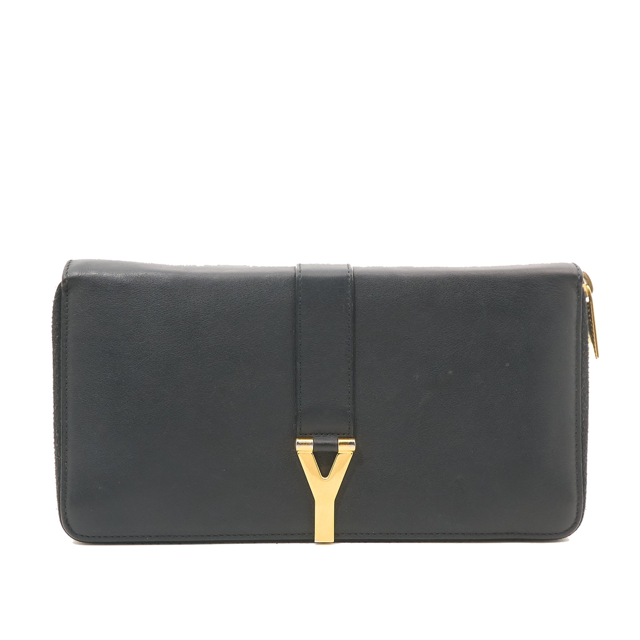 Saint Laurent Black Leather Zip Wallet