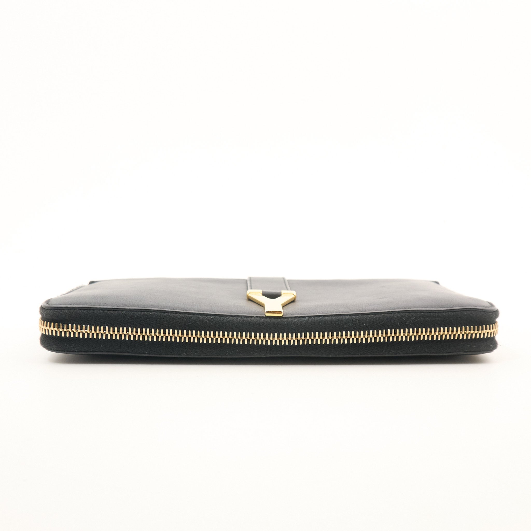 Saint Laurent Black Leather Zip Wallet