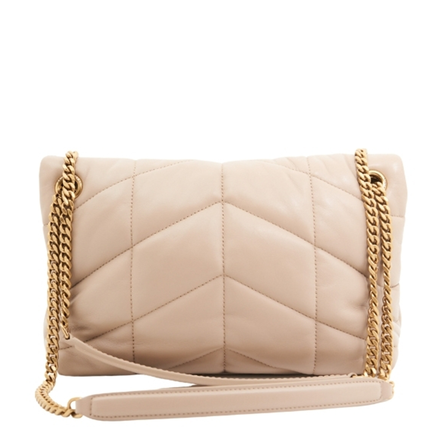 Saint Laurent LouLou Puffer Bag in Beige