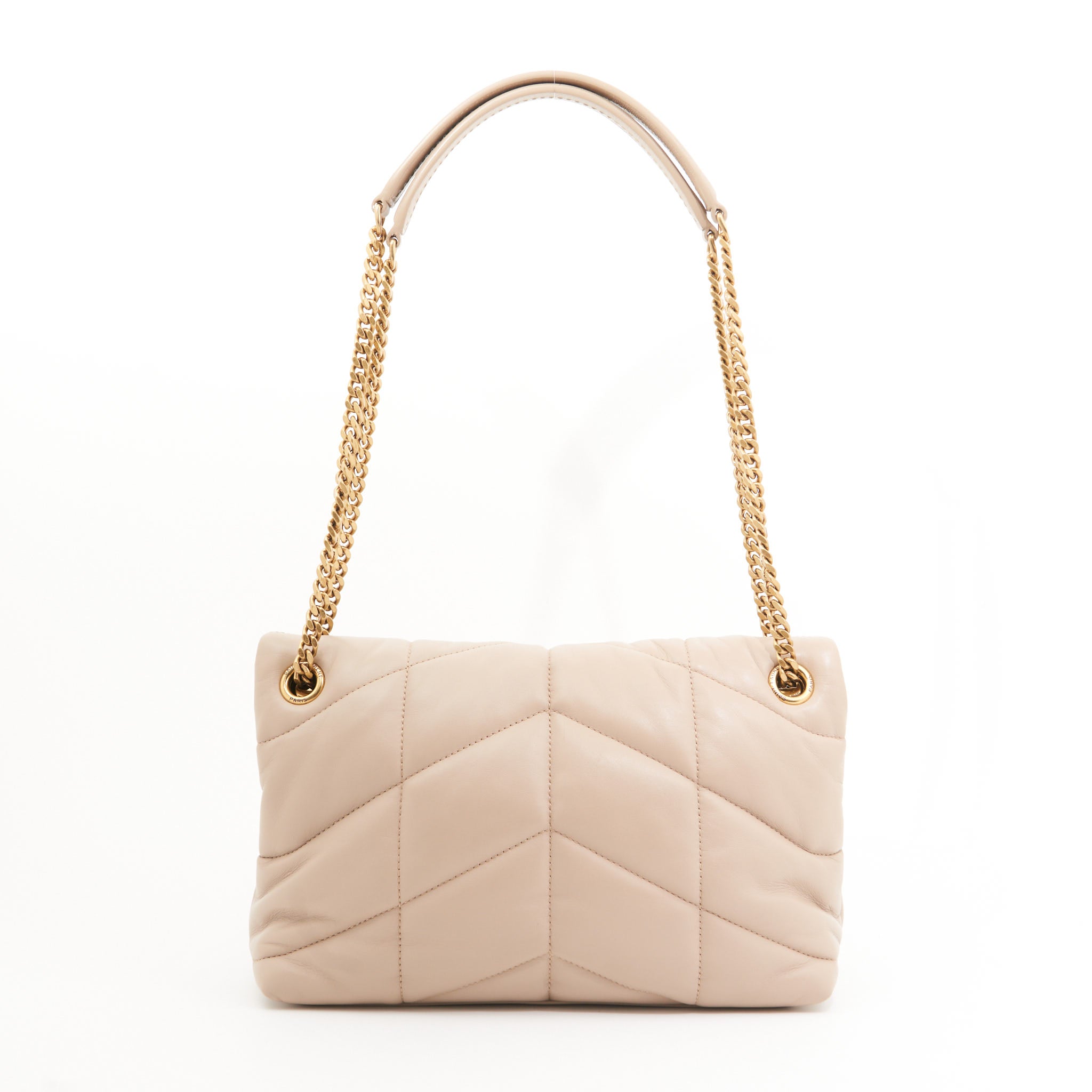 Saint Laurent LouLou Puffer Bag in Beige