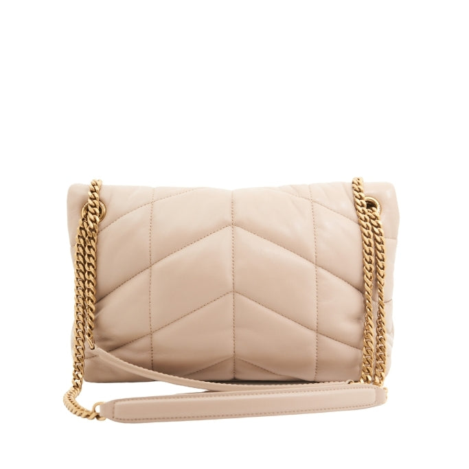 Saint Laurent LouLou Puffer Bag in Beige