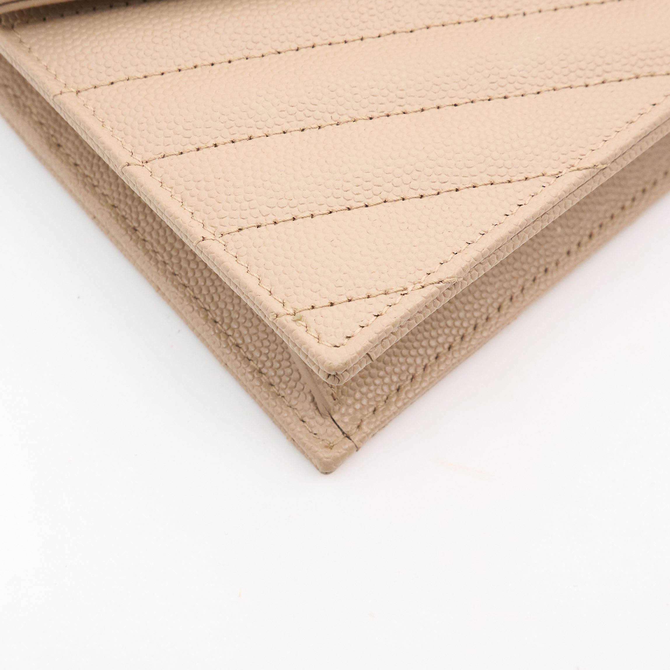 Saint Laurent Cassandre Beige Wallet On Chain Bag
