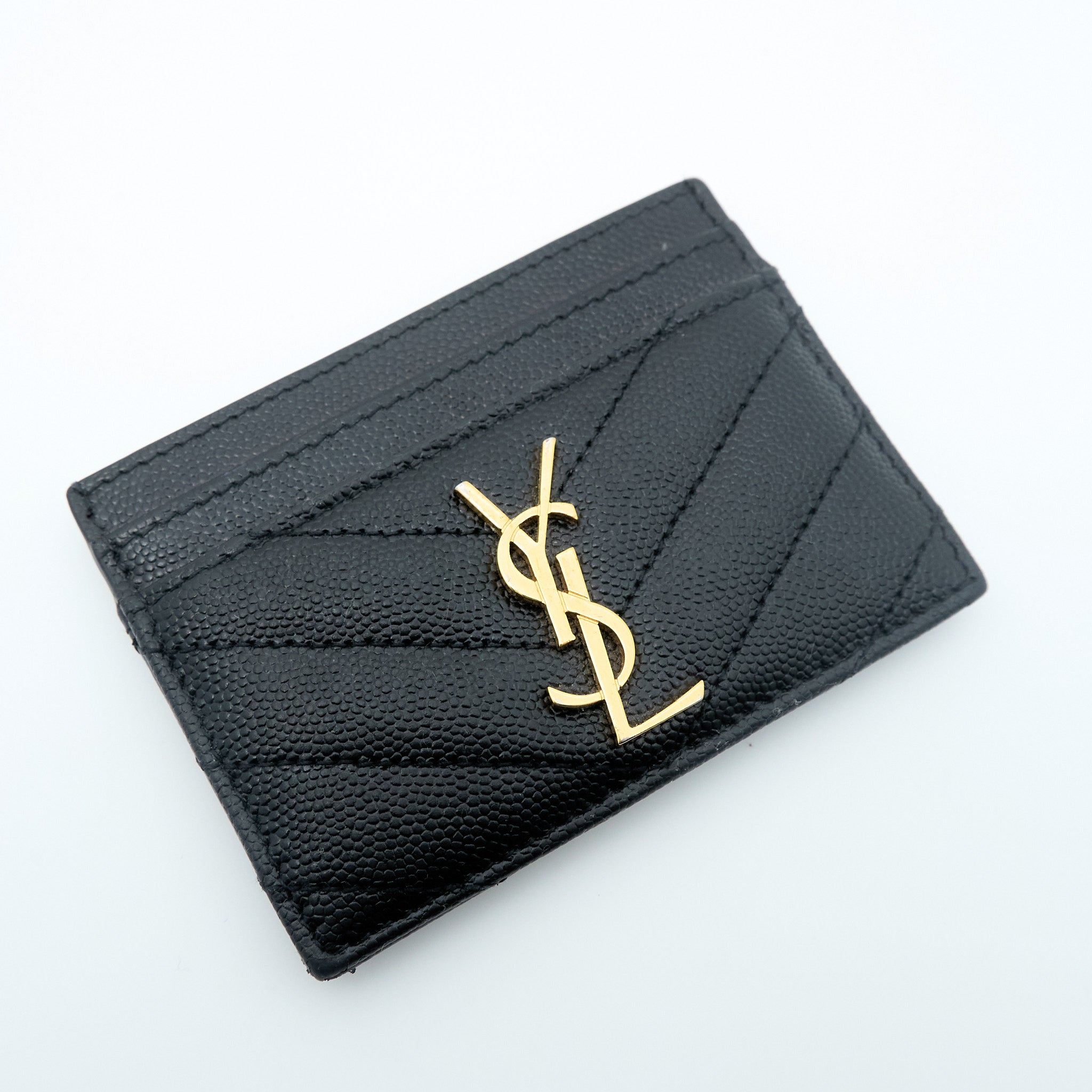 Saint Laurent Cassandre Matelassé Card Holder Wallet