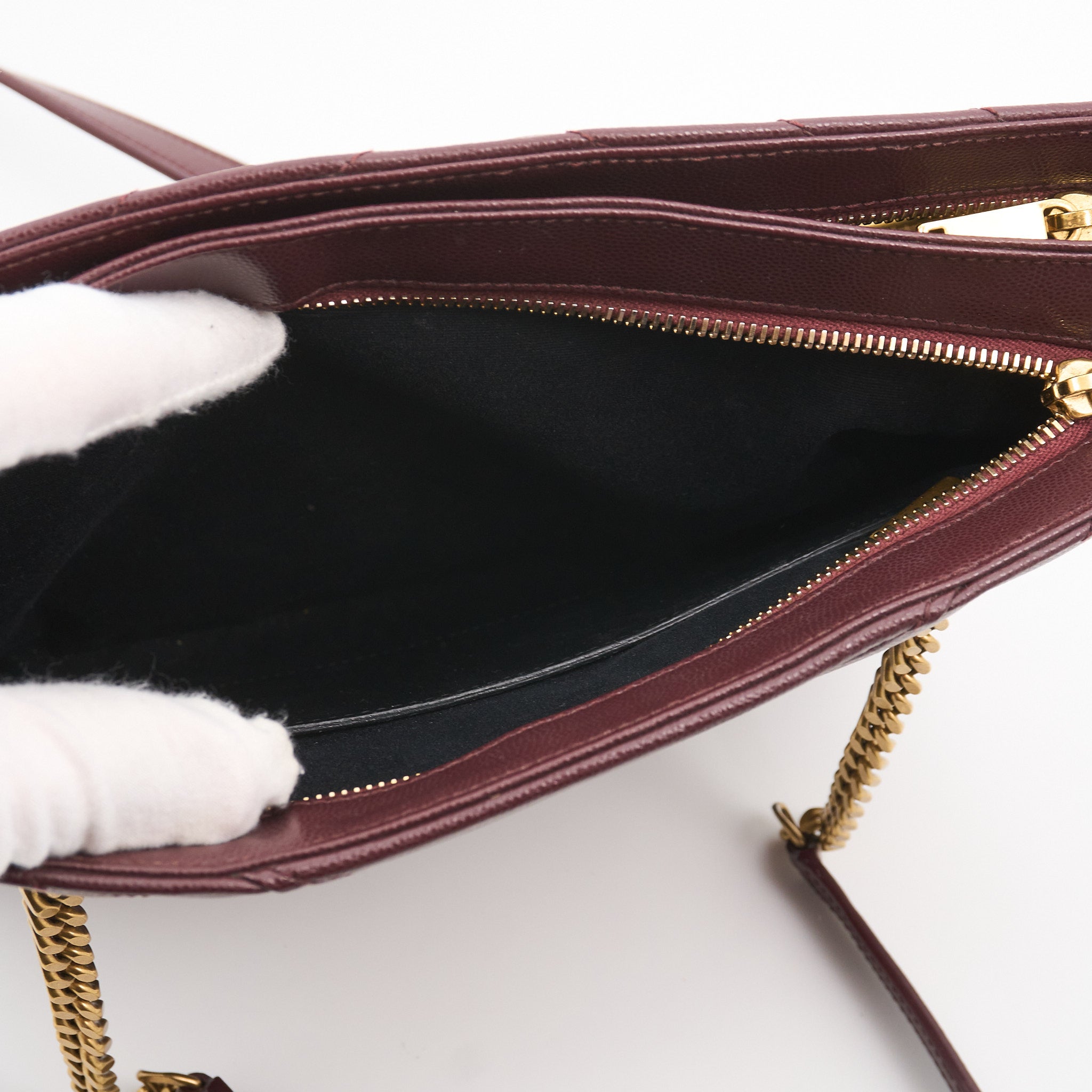 Saint Laurent Chevron Rouge Tribeca Shoulder Bag