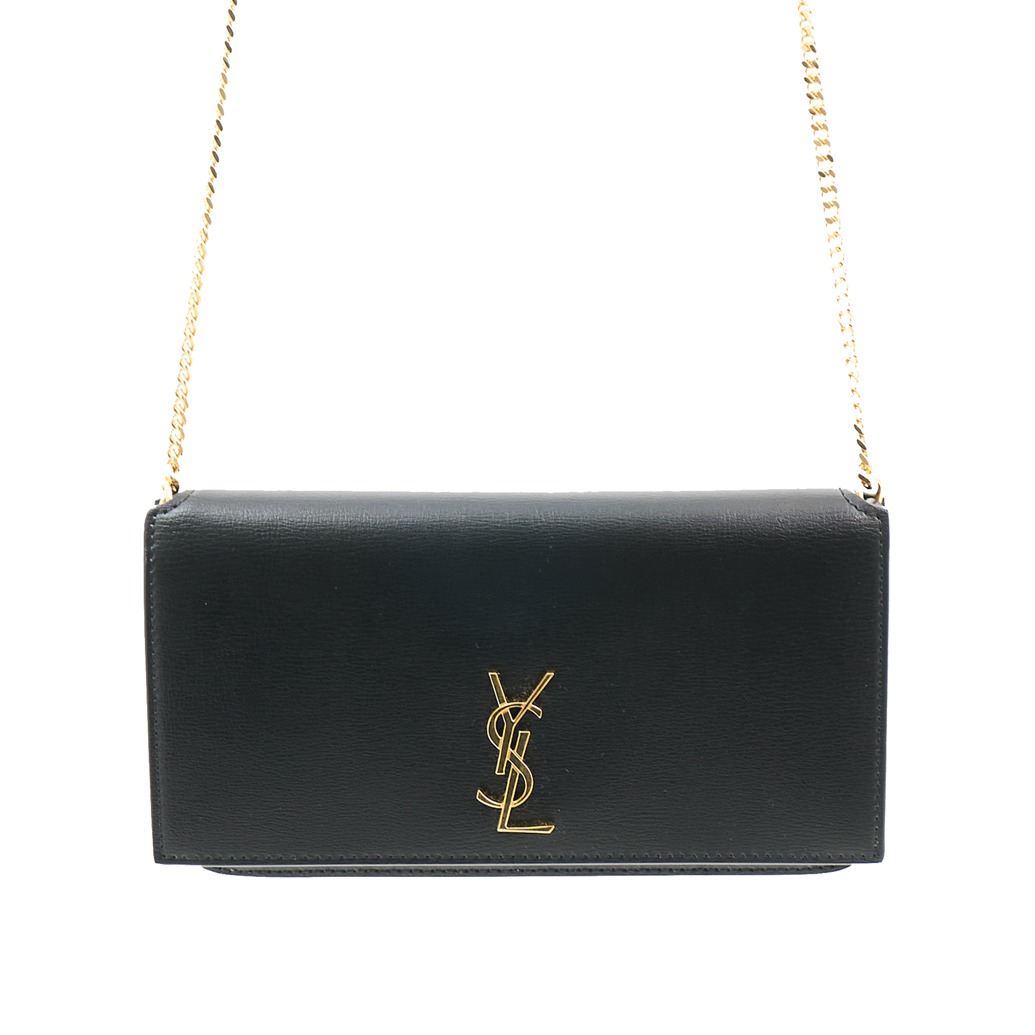 Saint Laurent Black Leather Phone Holder