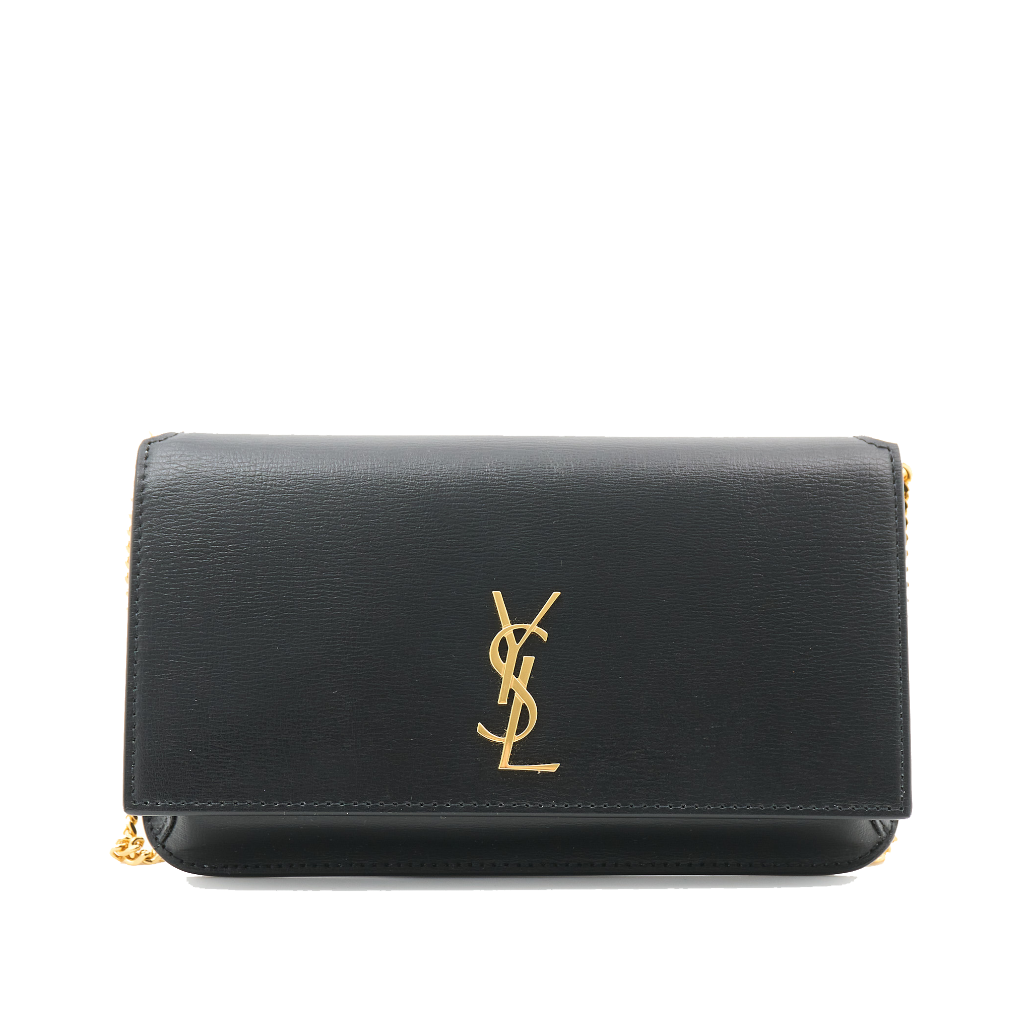 Saint Laurent Black Leather Phone Holder