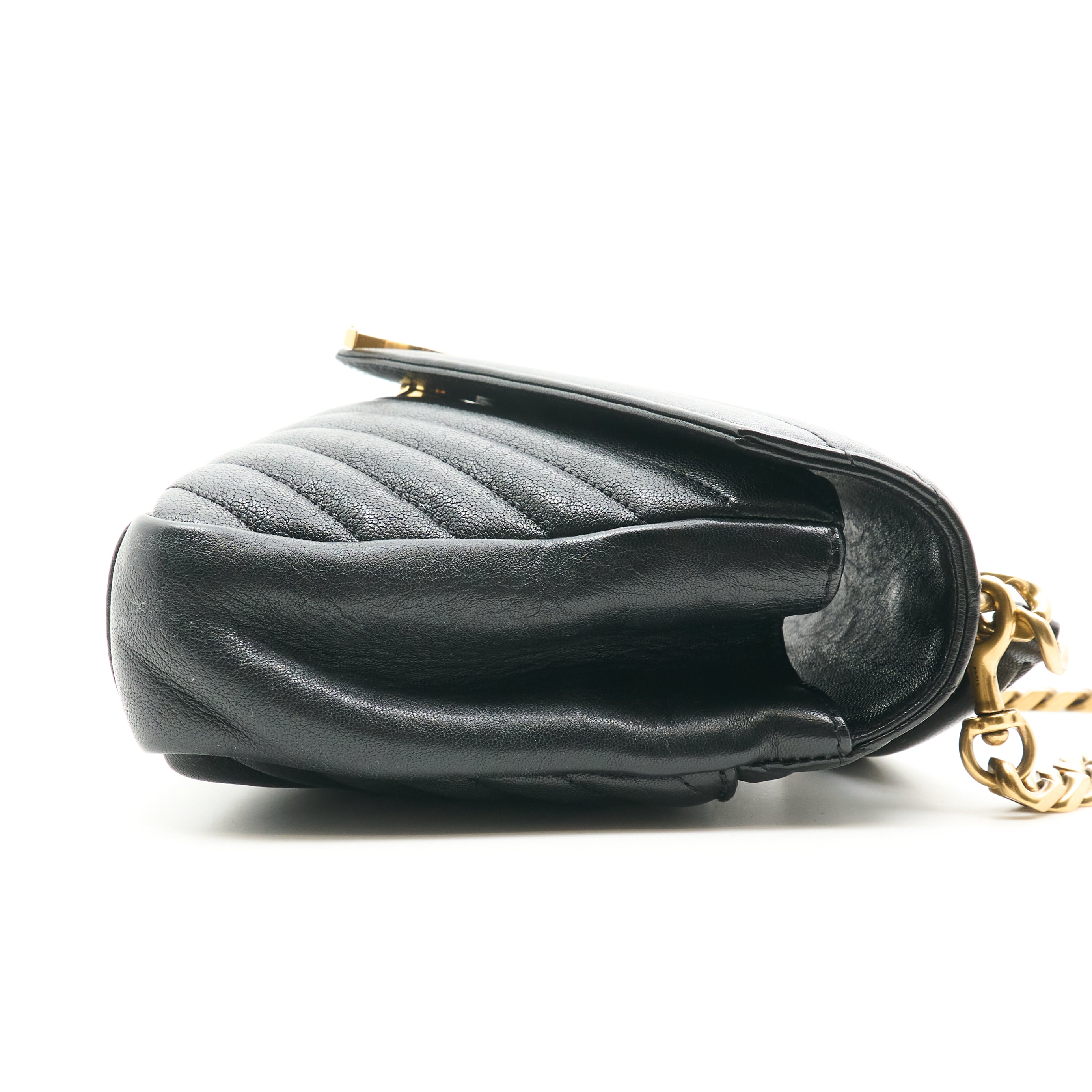 Saint Laurent College Bag In Quilted Black Leather