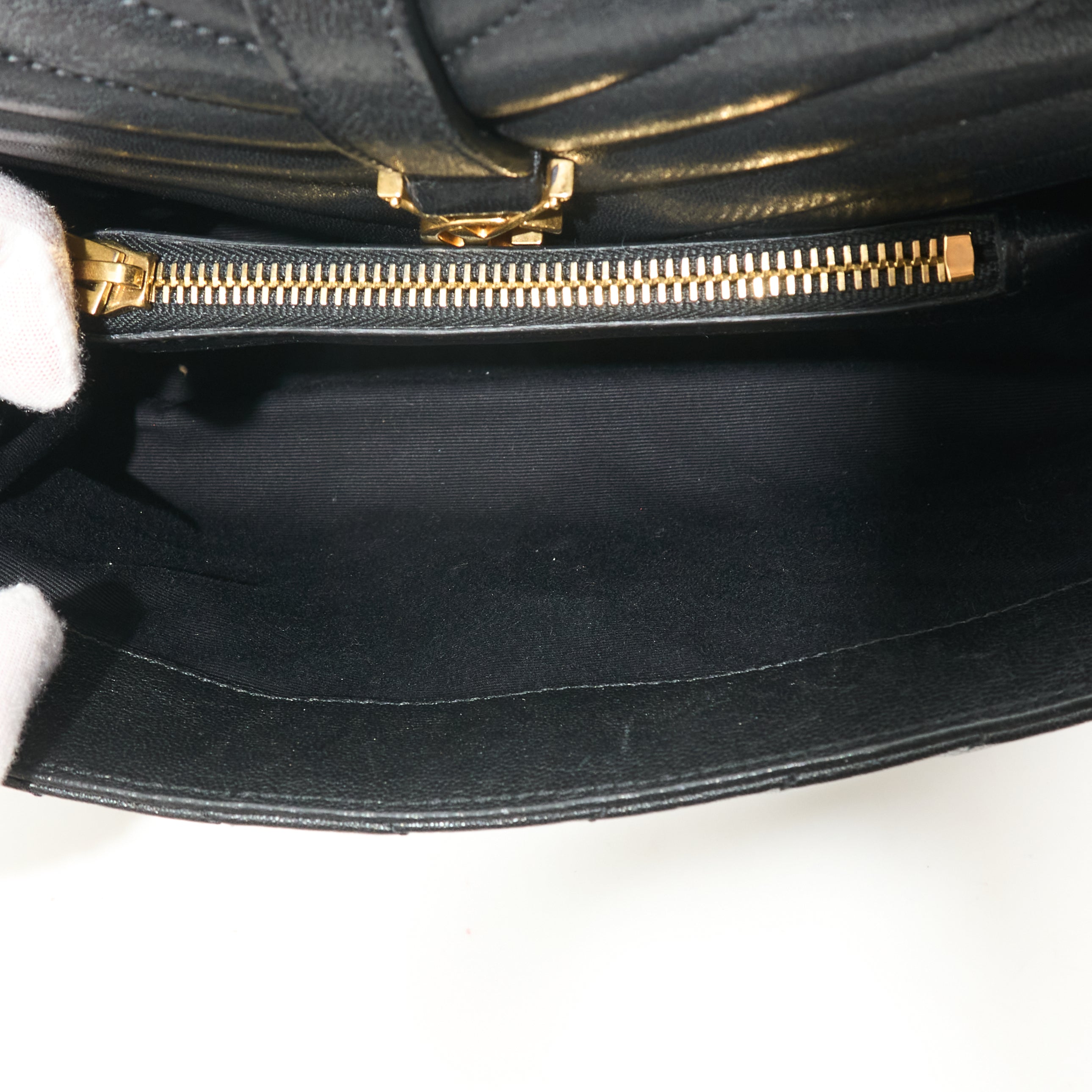 Saint Laurent College Bag In Quilted Black Leather