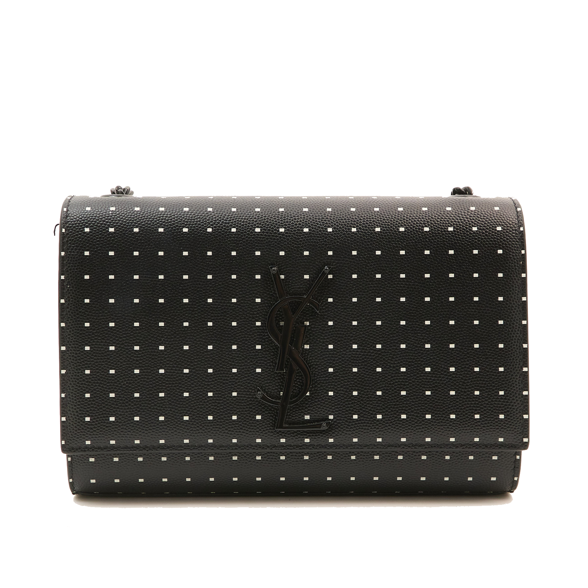 Saint Laurent Kate Black and White Leather Chain Bag