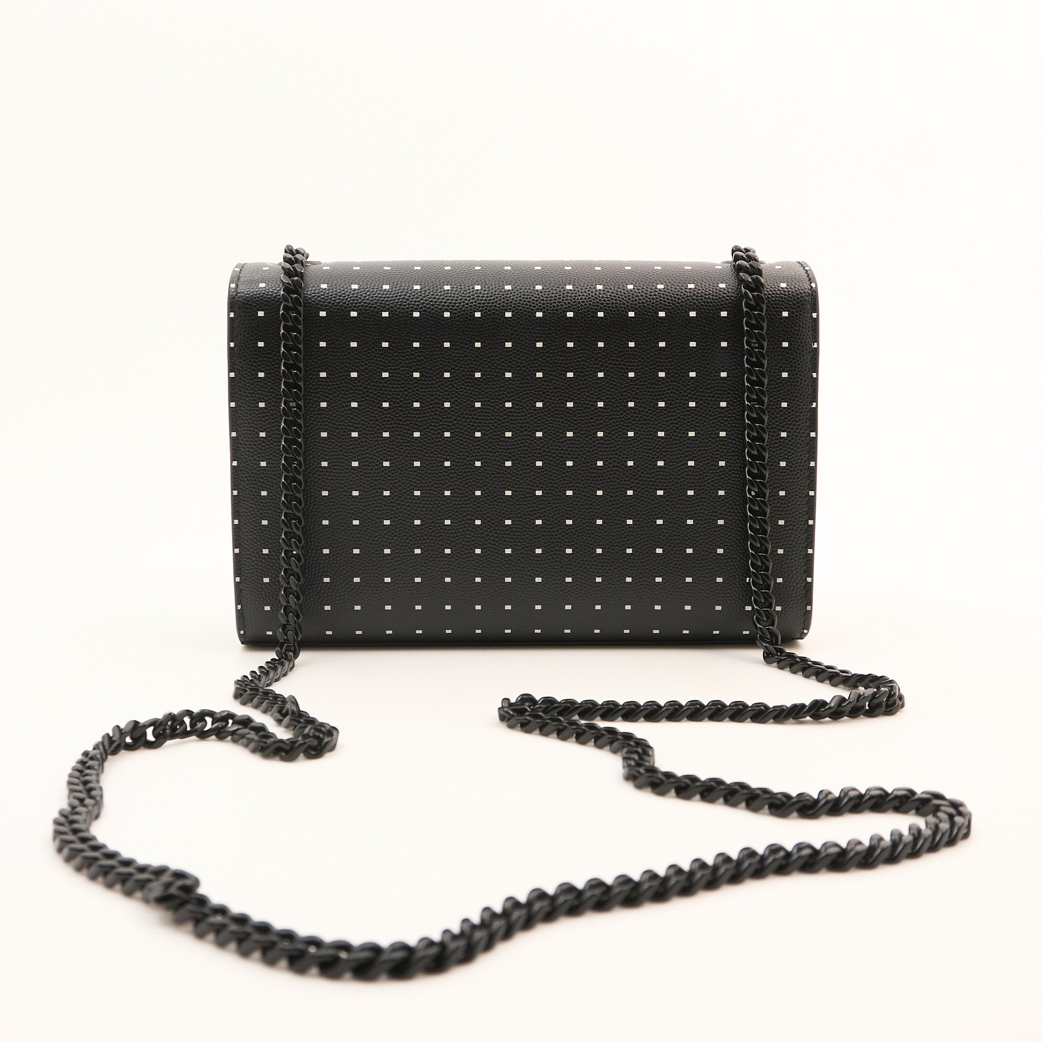 Saint Laurent Kate Black and White Leather Chain Bag
