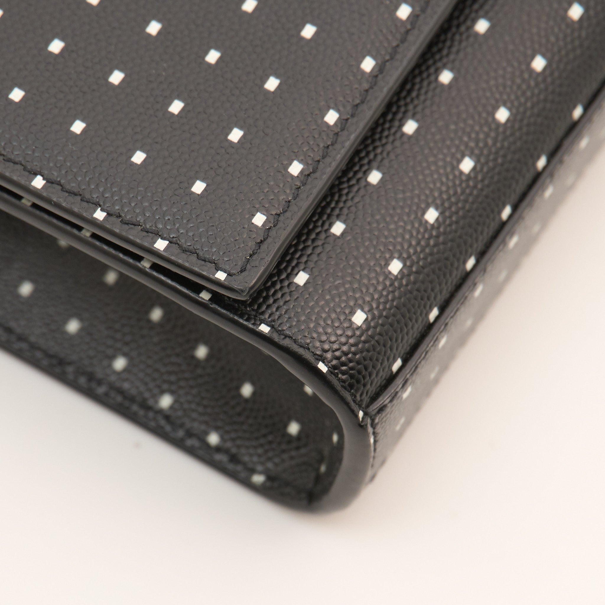 Saint Laurent Kate Black and White Leather Chain Bag