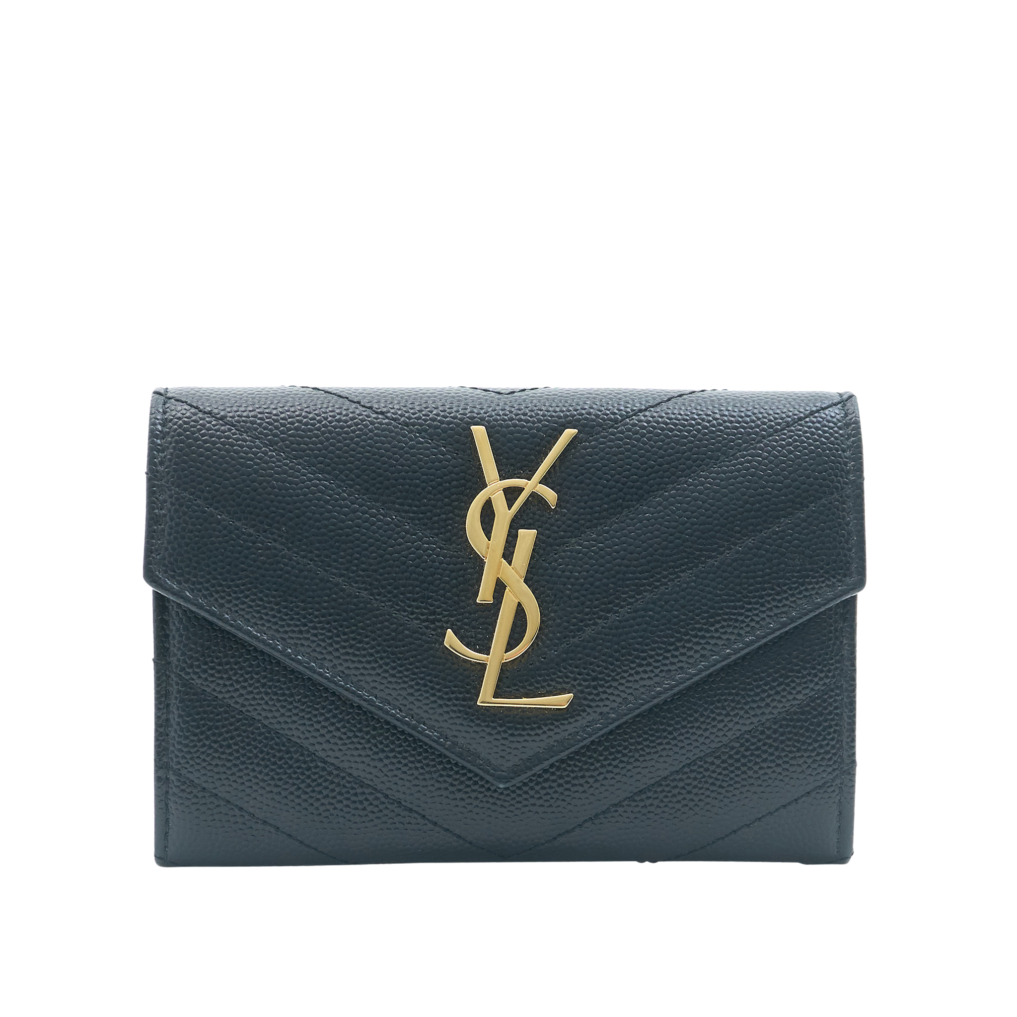 Saint Laurent Cassandre Matelasse Small Wallet In Black