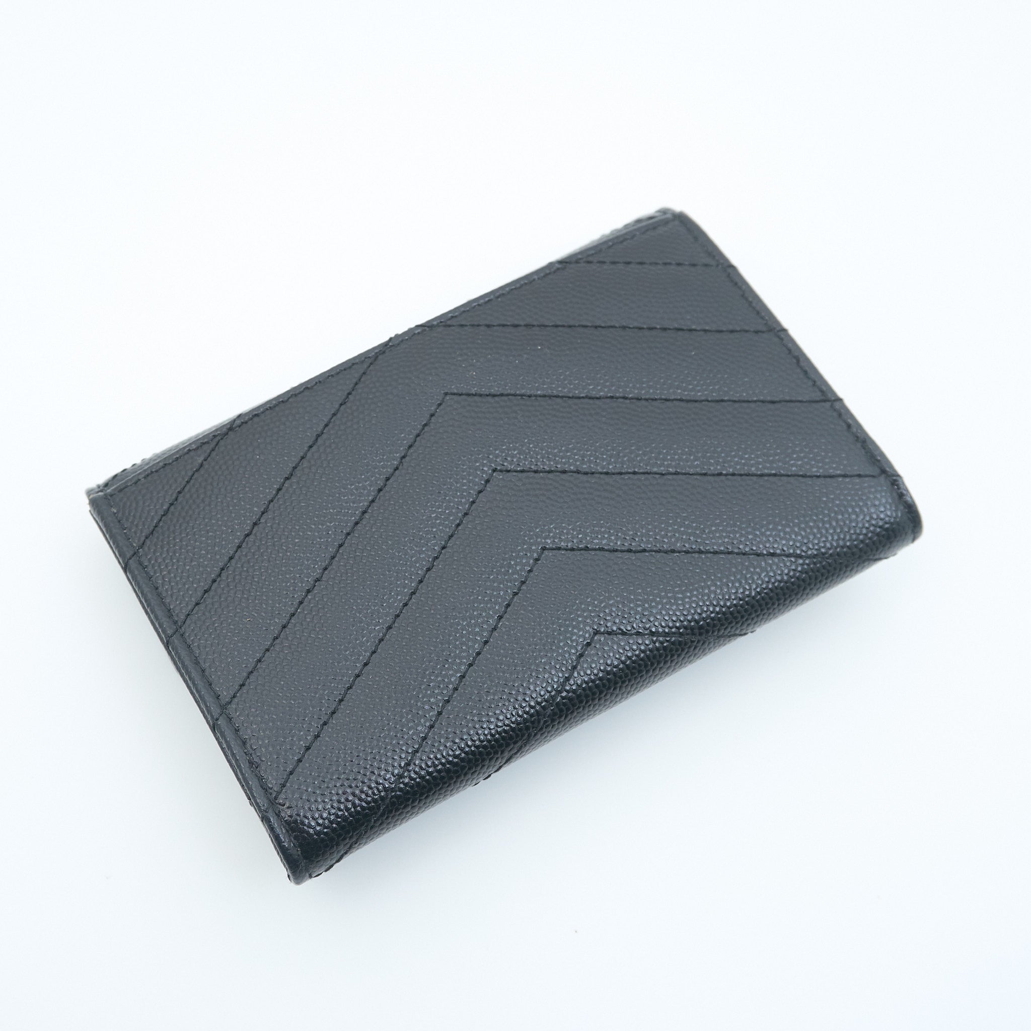 Saint Laurent Cassandre Matelasse Small Wallet In Black