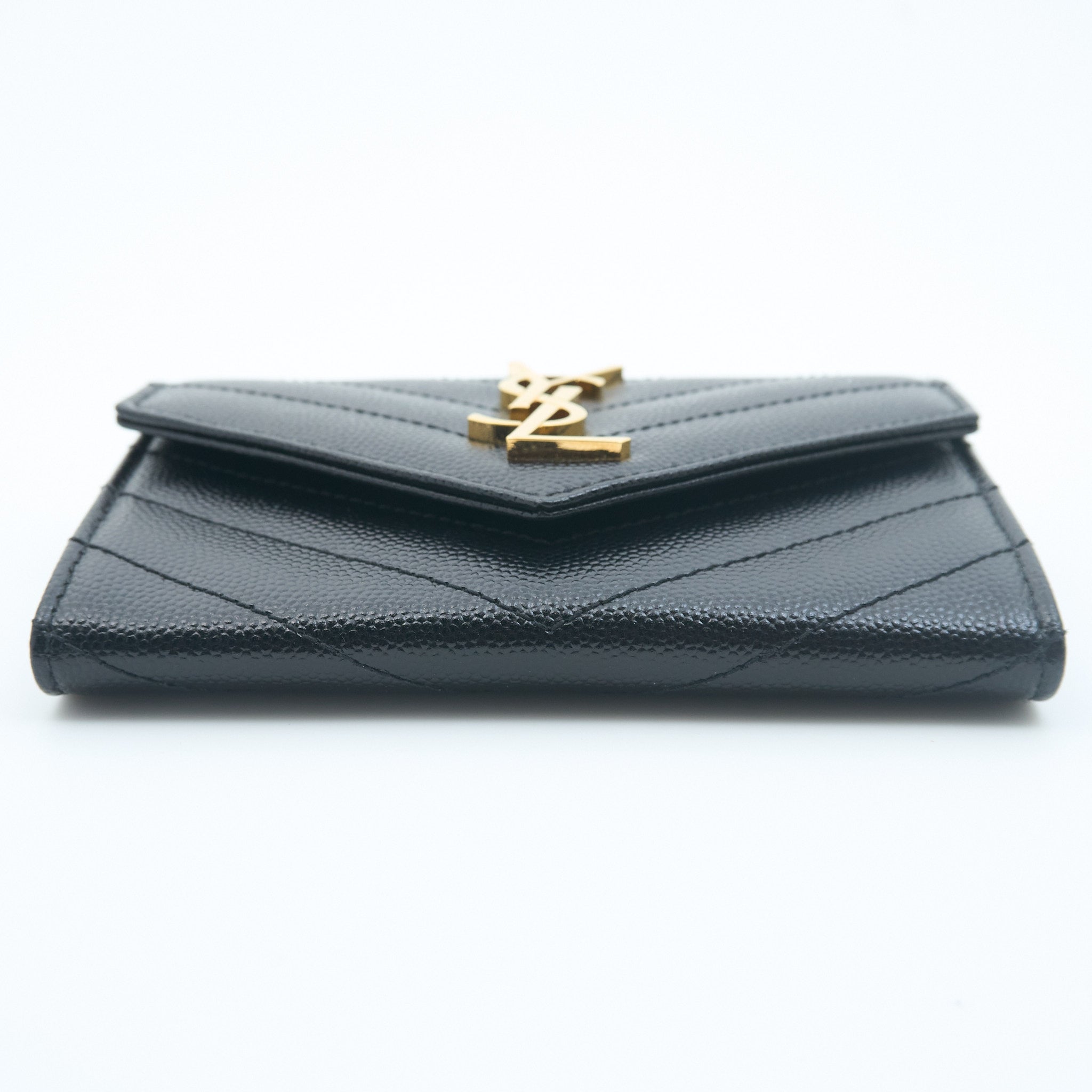 Saint Laurent Cassandre Matelasse Small Wallet In Black