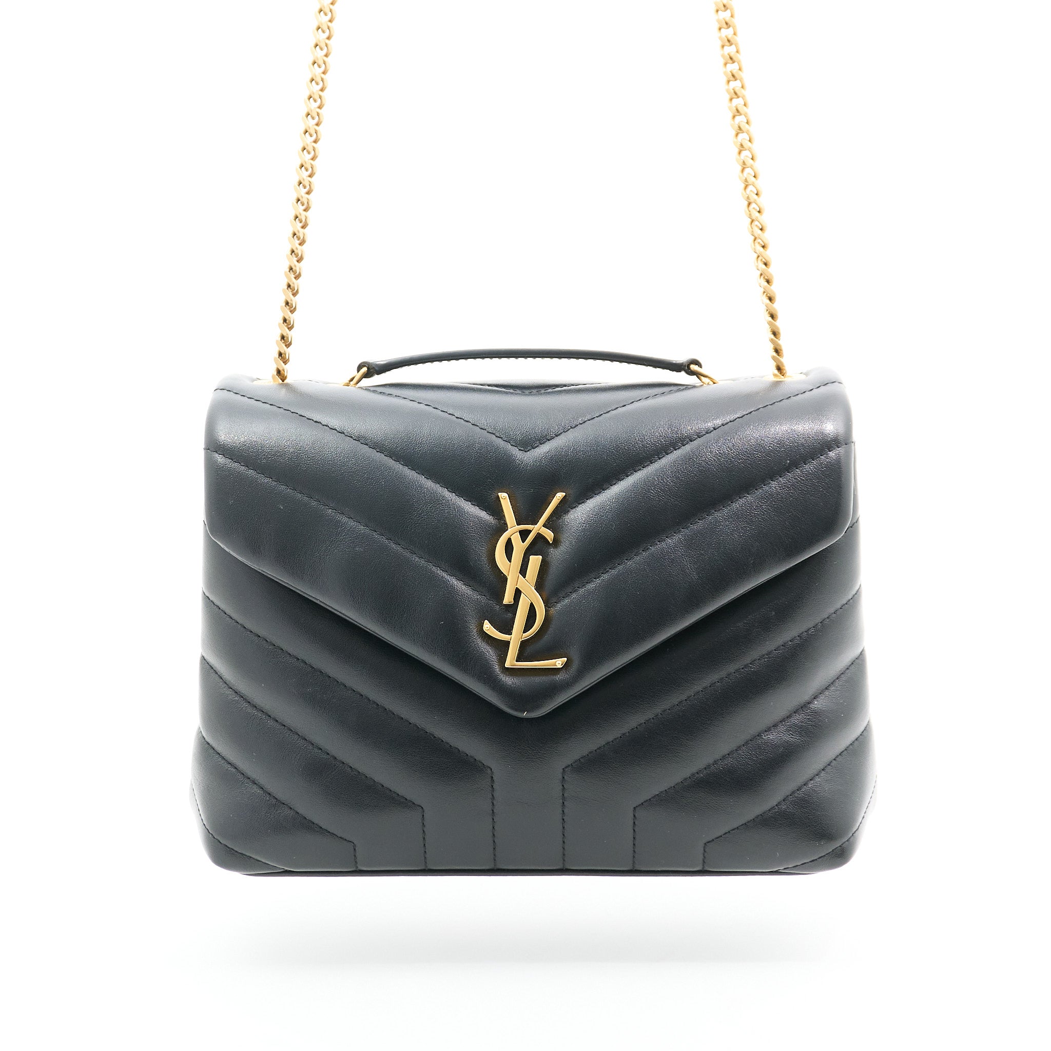 Saint Laurent Lou Lou Small Black Leather Bag