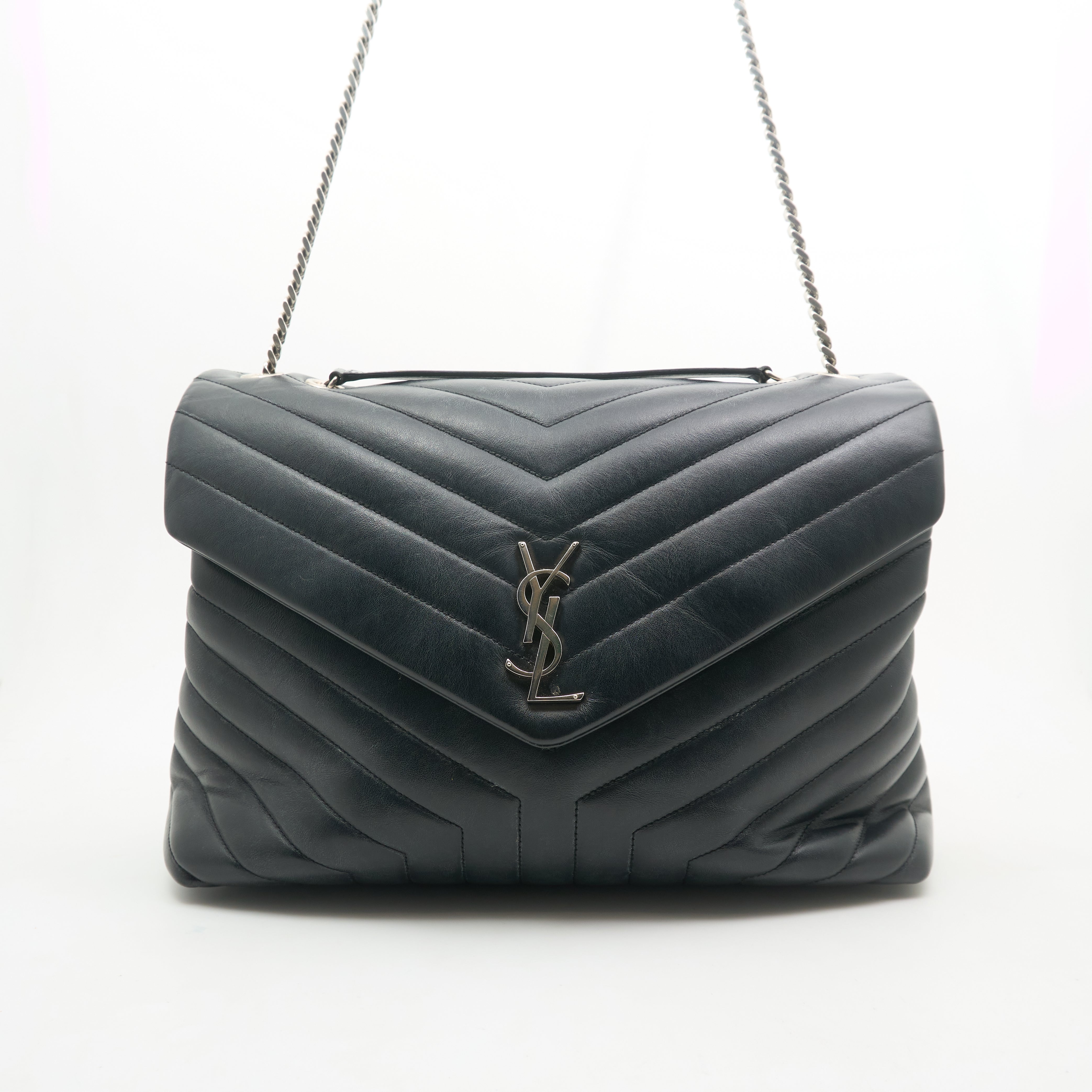 Saint Laurent Loulou Large Black Shoulder Bag