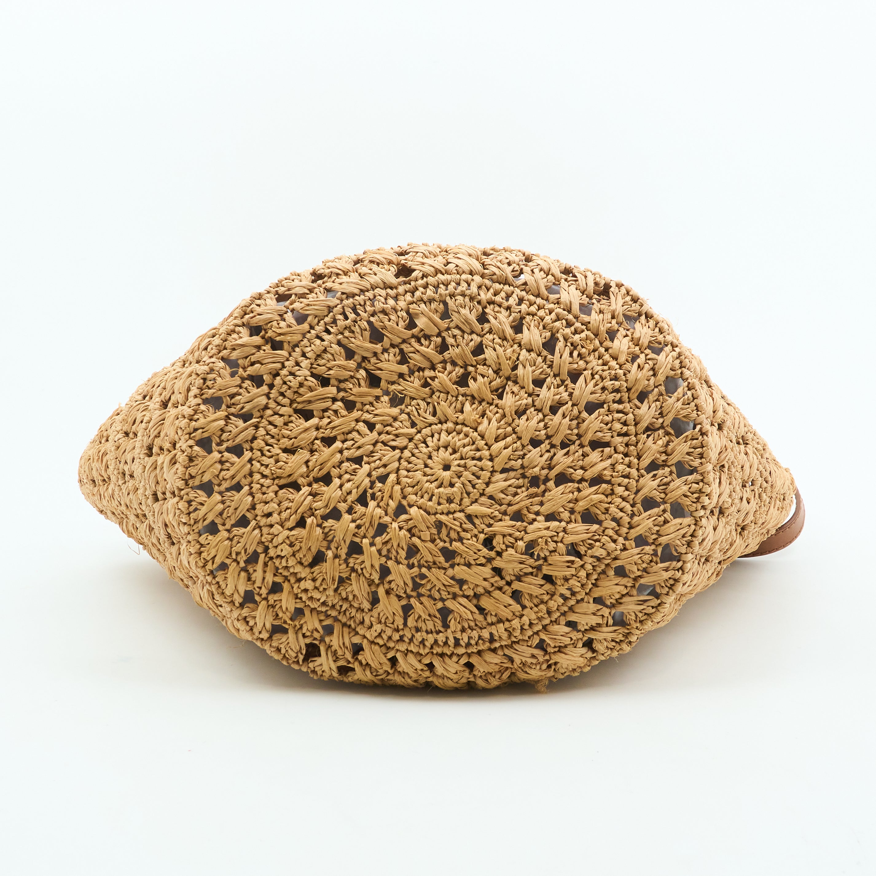 Saint Laurent Panier Leather Trim Raffia Tote