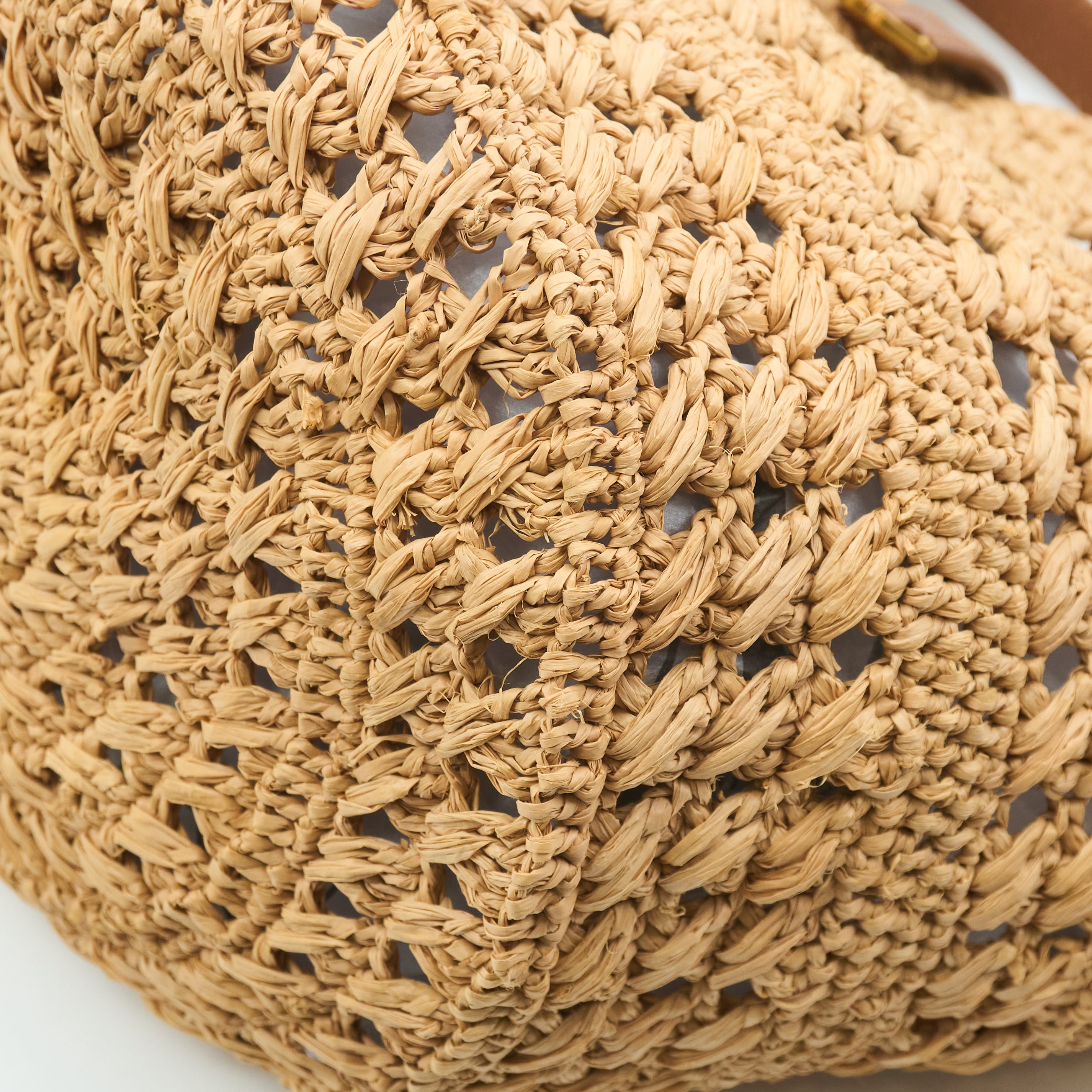 Saint Laurent Panier Leather Trim Raffia Tote