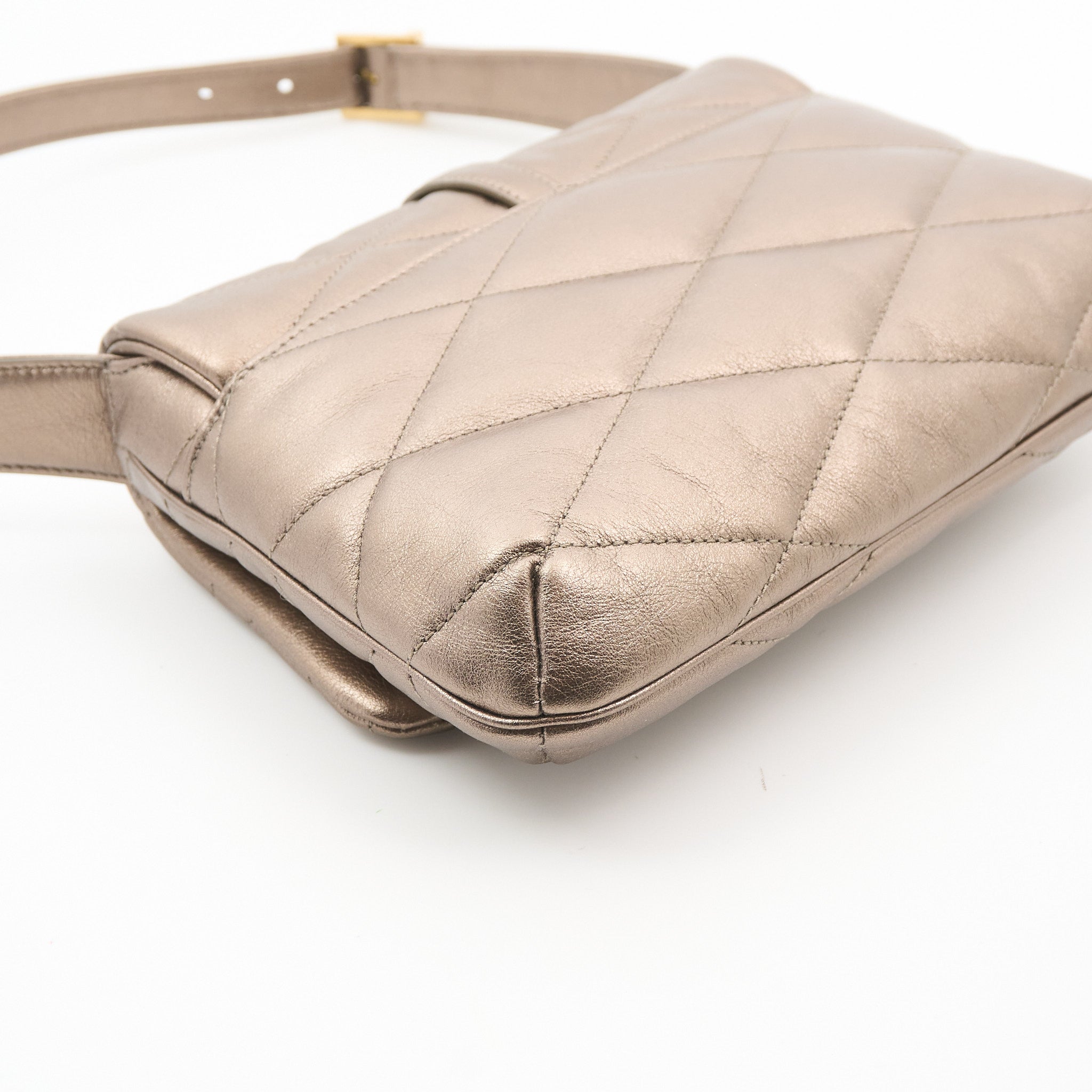 Saint Laurent Quilted Metallic Shoulder Bag