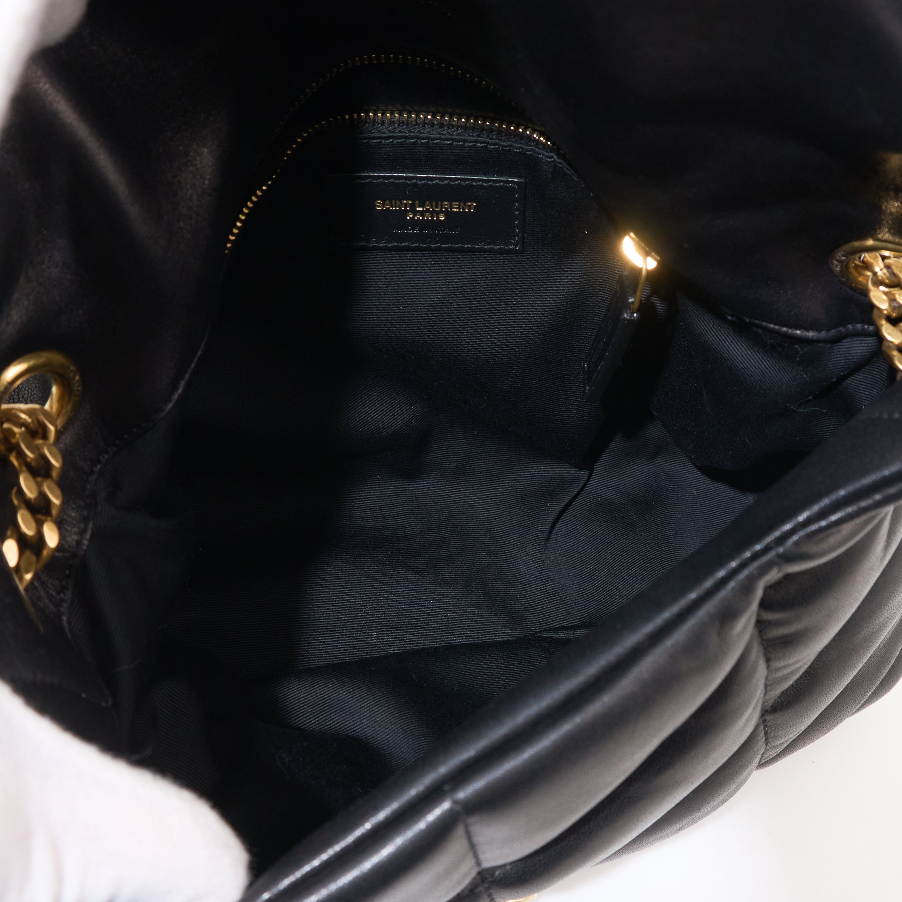 Saint Laurent Small Black Puffa Bag