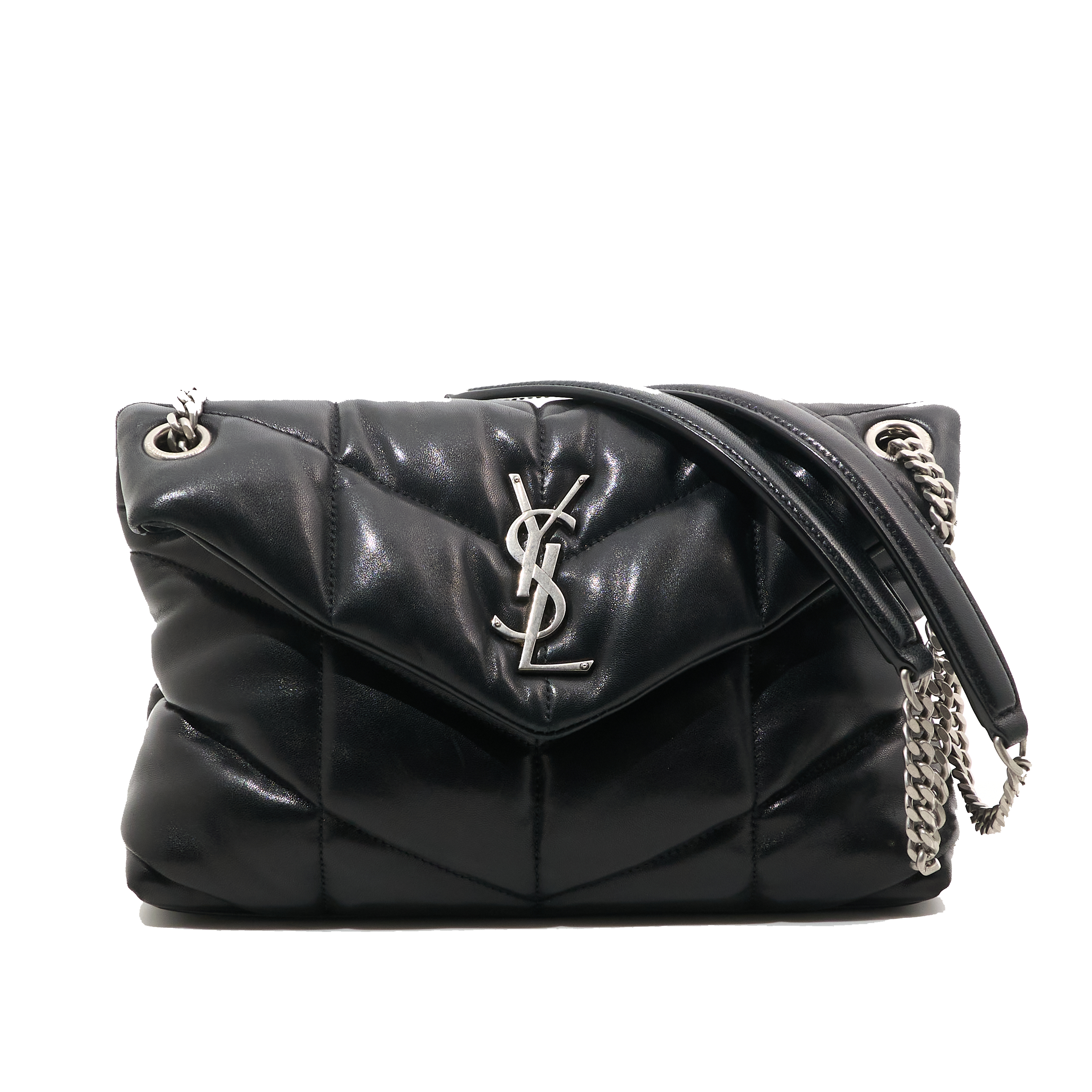 Saint Laurent Small Lou Lou Puffer Black Bag