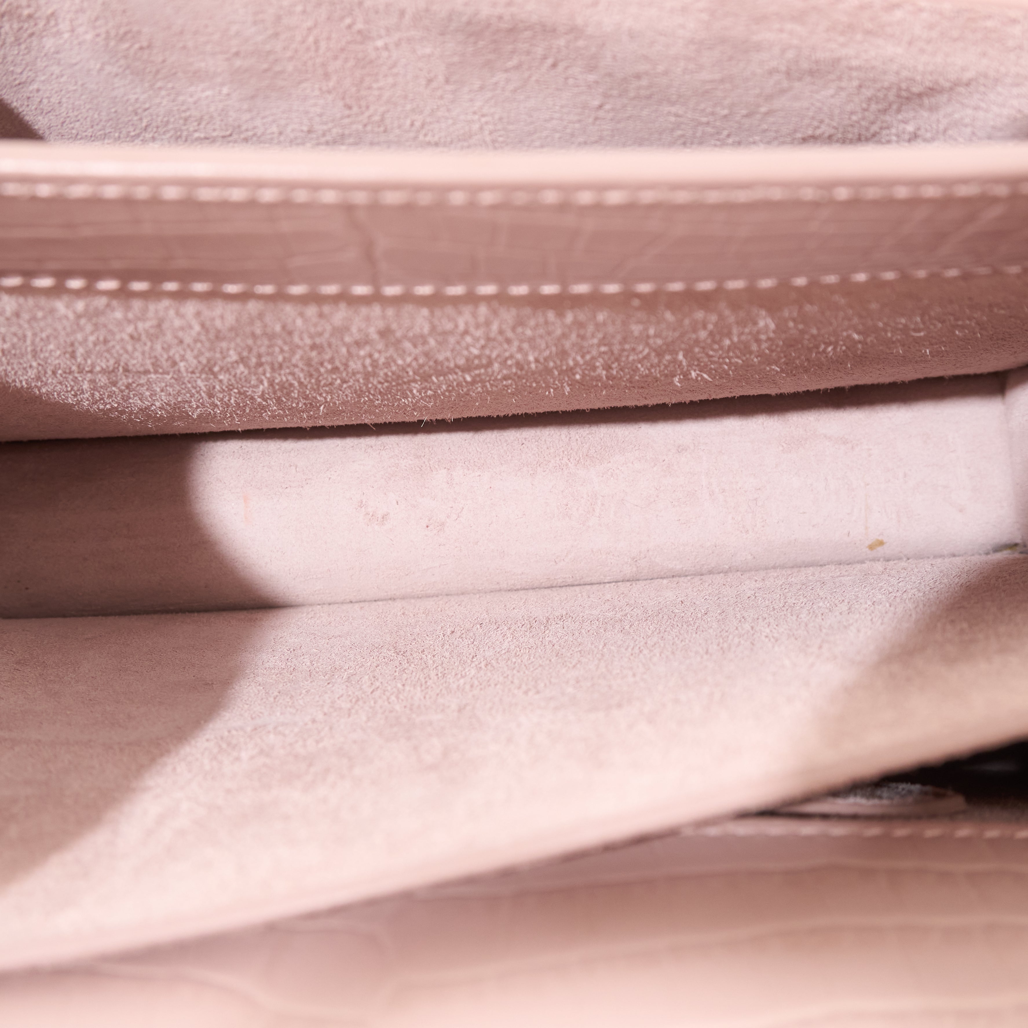 Saint Laurent Sunset In Blush Pink Croc Embossed Leather