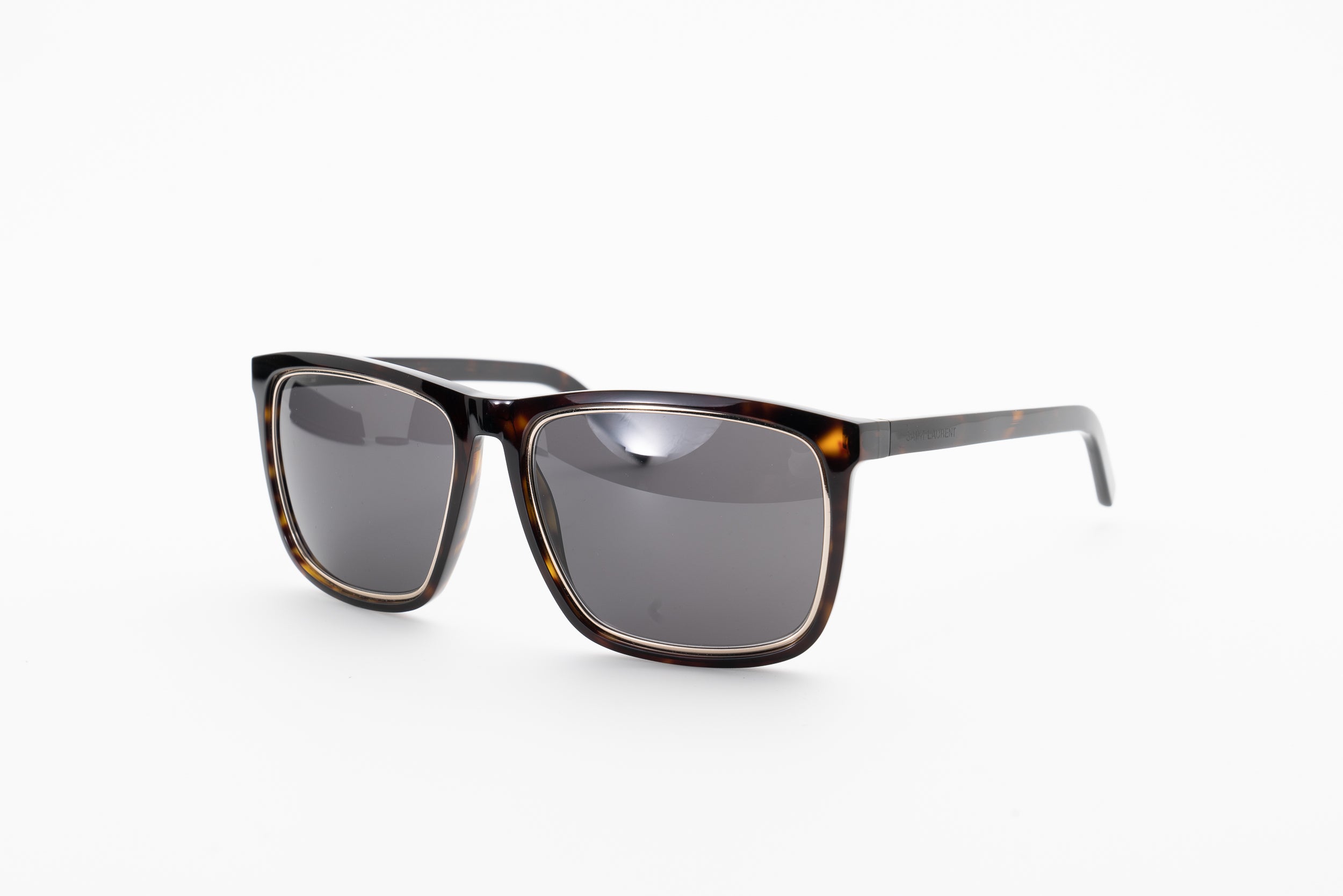 Saint Laurent Tortoise Rectangle Sunglasses