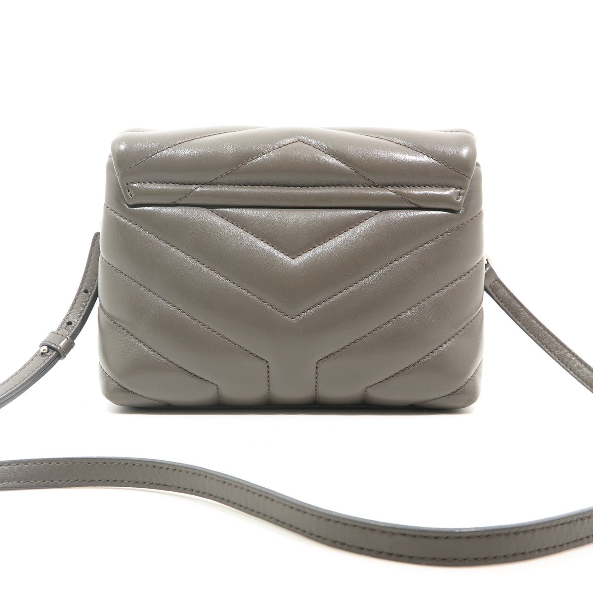 Saint Laurent Toy Lou Lou Grey Leather Crossbody Bag