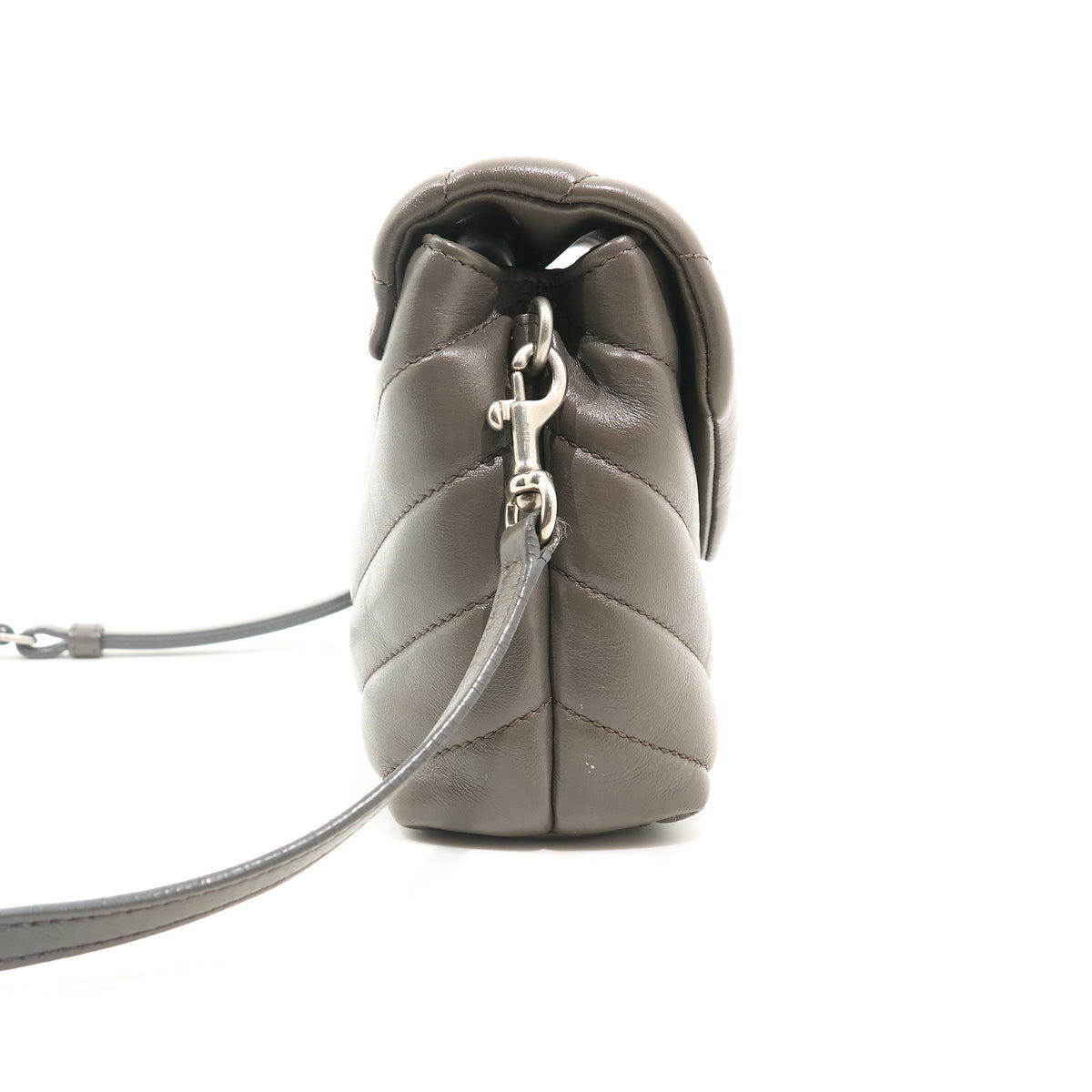 Saint Laurent Toy Lou Lou Grey Leather Crossbody Bag